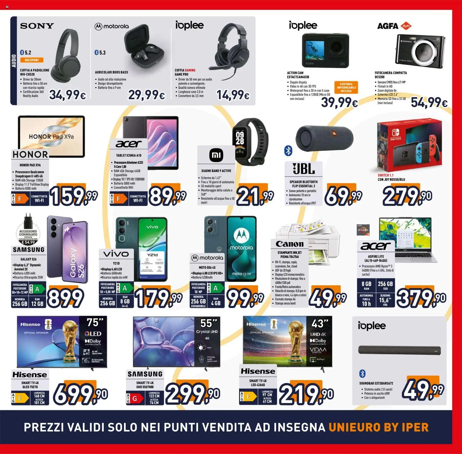 Volantino Iper del 11.05.2026 | Pagina: 39 | Prodotti: Schermo, Action cam, Video, Stampa