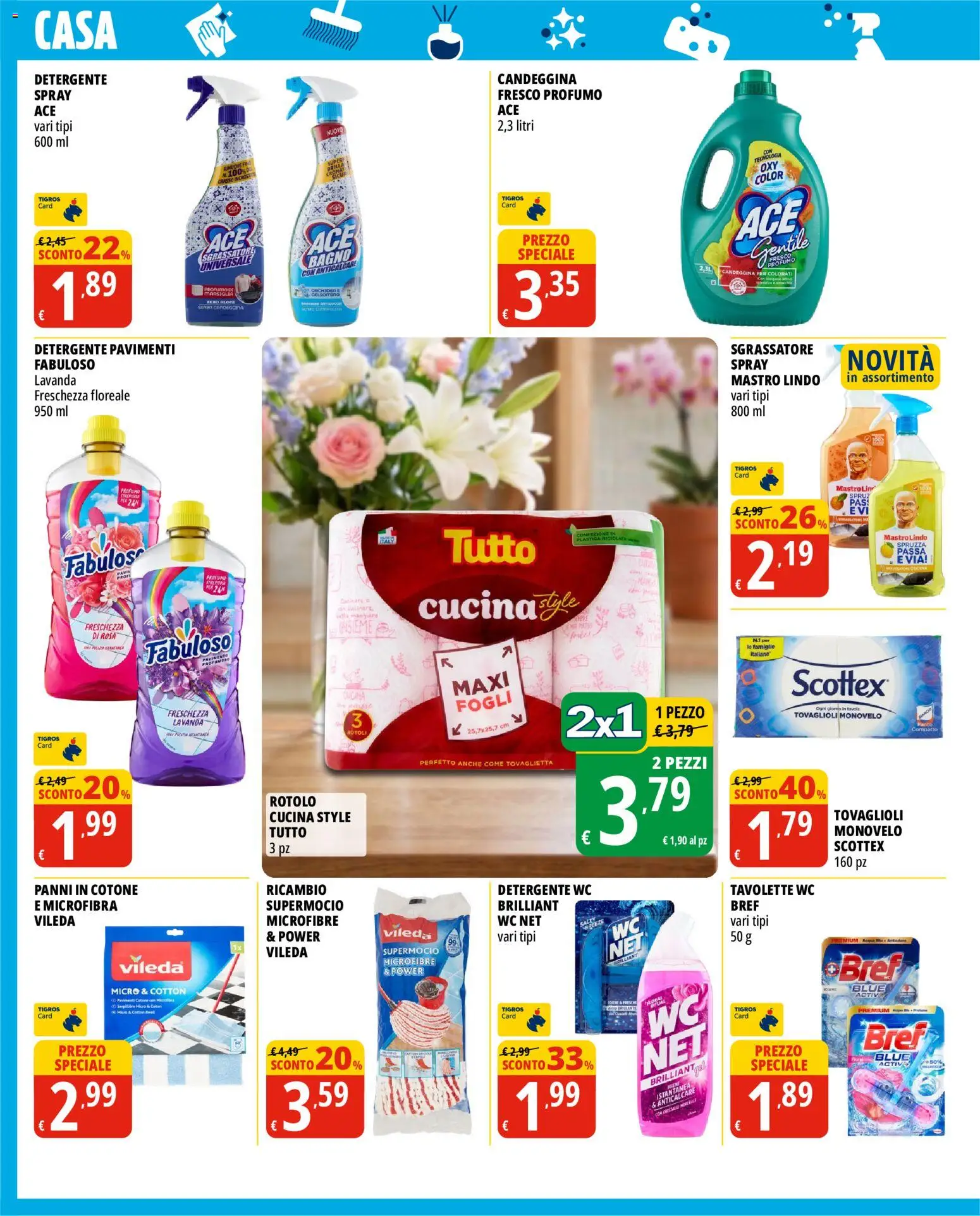 Volantino Tigros del 13/10/2026 | Pagina: 4 | Prodotti: Acqua, WC, Bagno, Profumo