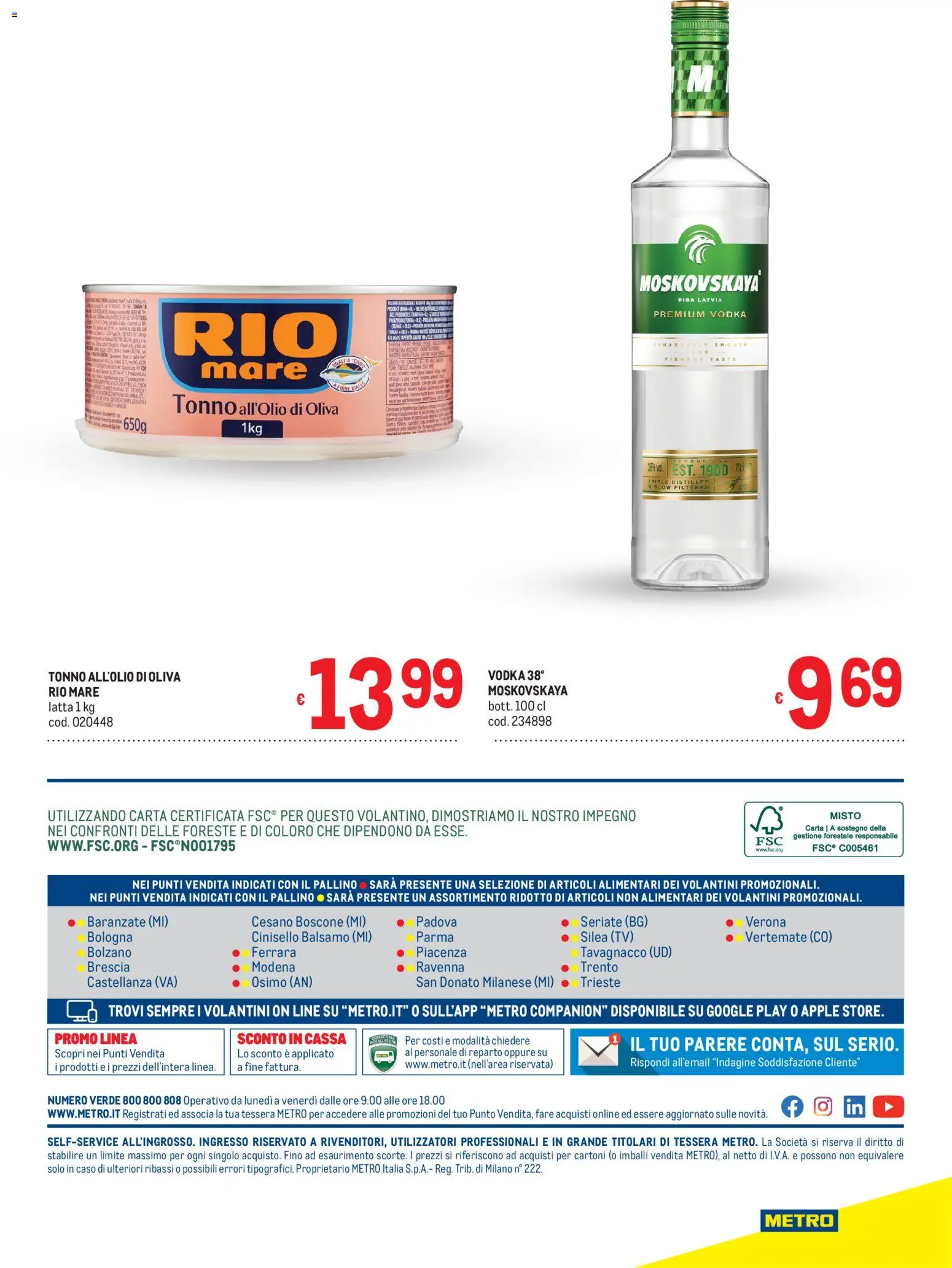 Volantino Metro del 24/09/2026 | Pagina: 40 | Prodotti: Balsamo, Vodka, Tonno, TV