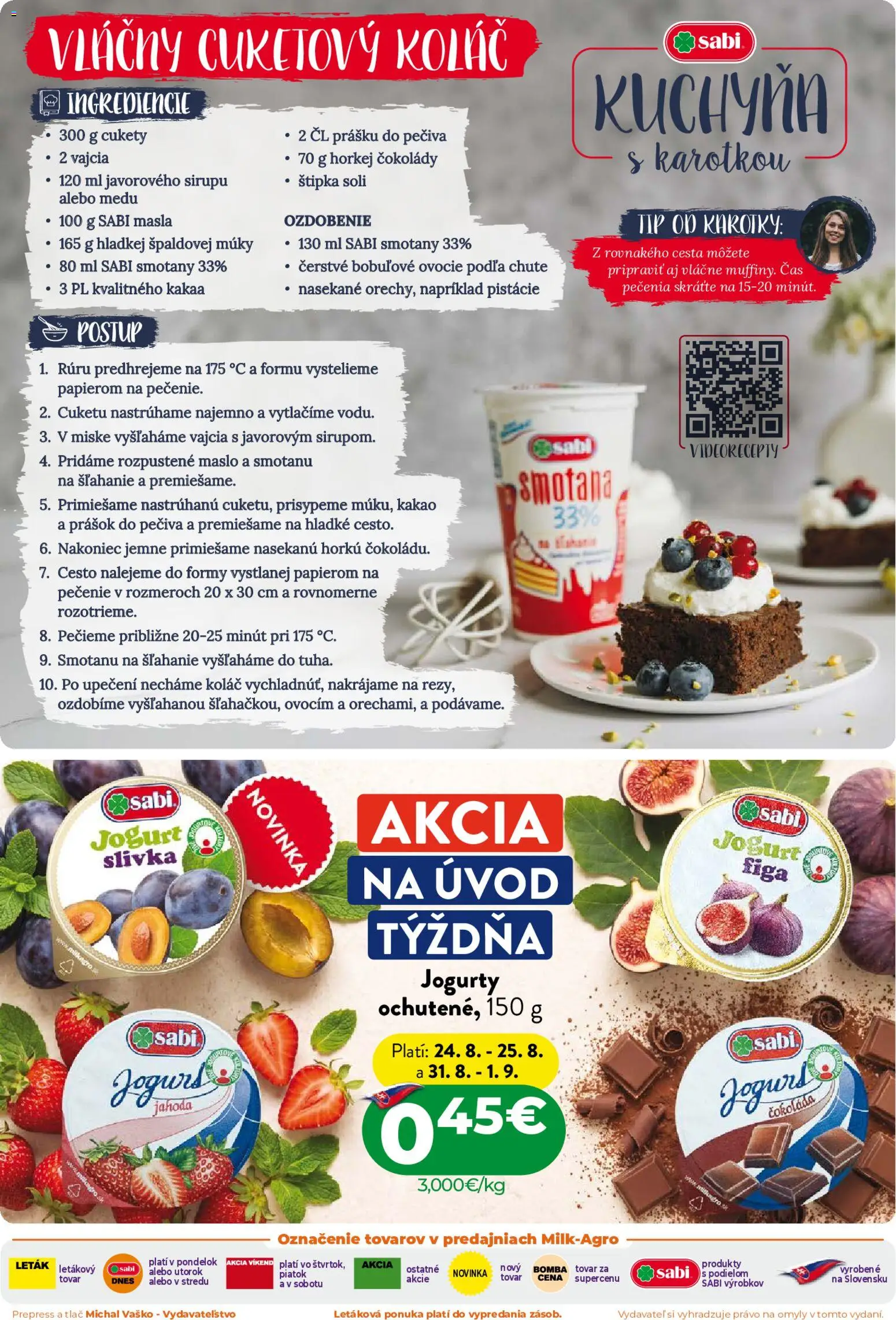 Nové Milk Agro akcie – leták je platný od 19.08.2026 | Strana: 2 | Produkty: Kuchyňa, Vajcia, Cesto, Pistácie