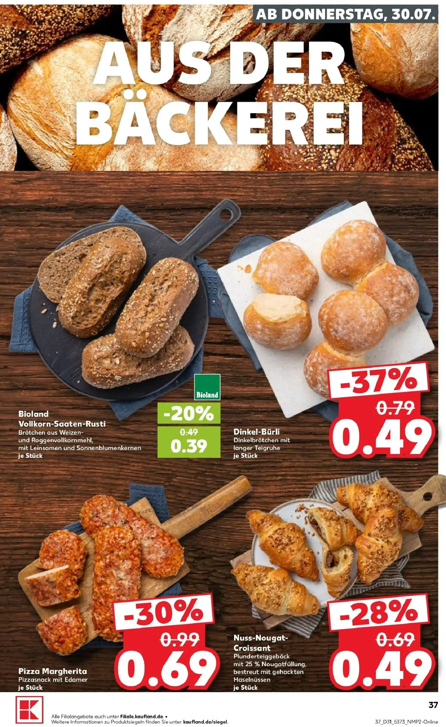 Kaufland Prospekt Bad Oldesloe – gültig ab 27.07.2026 | Seite: 46 | Produkte: Bäckerei, Croissant, Edamer, Pizza