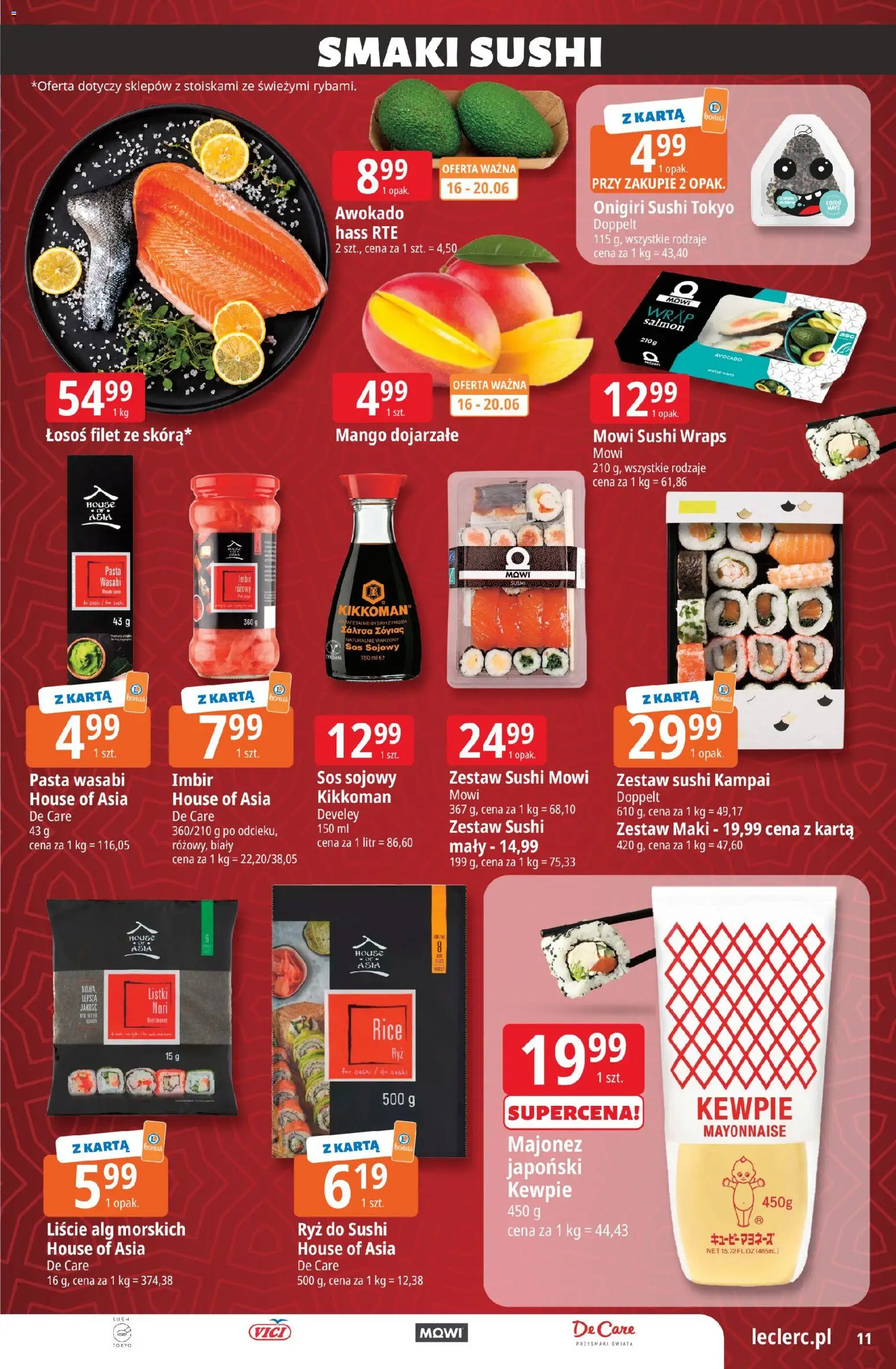E.Leclerc gazetka - Wrocław od 16.06.2026 | Strona: 11 | Produkty: Mango, Nori, Awokado, Majonez