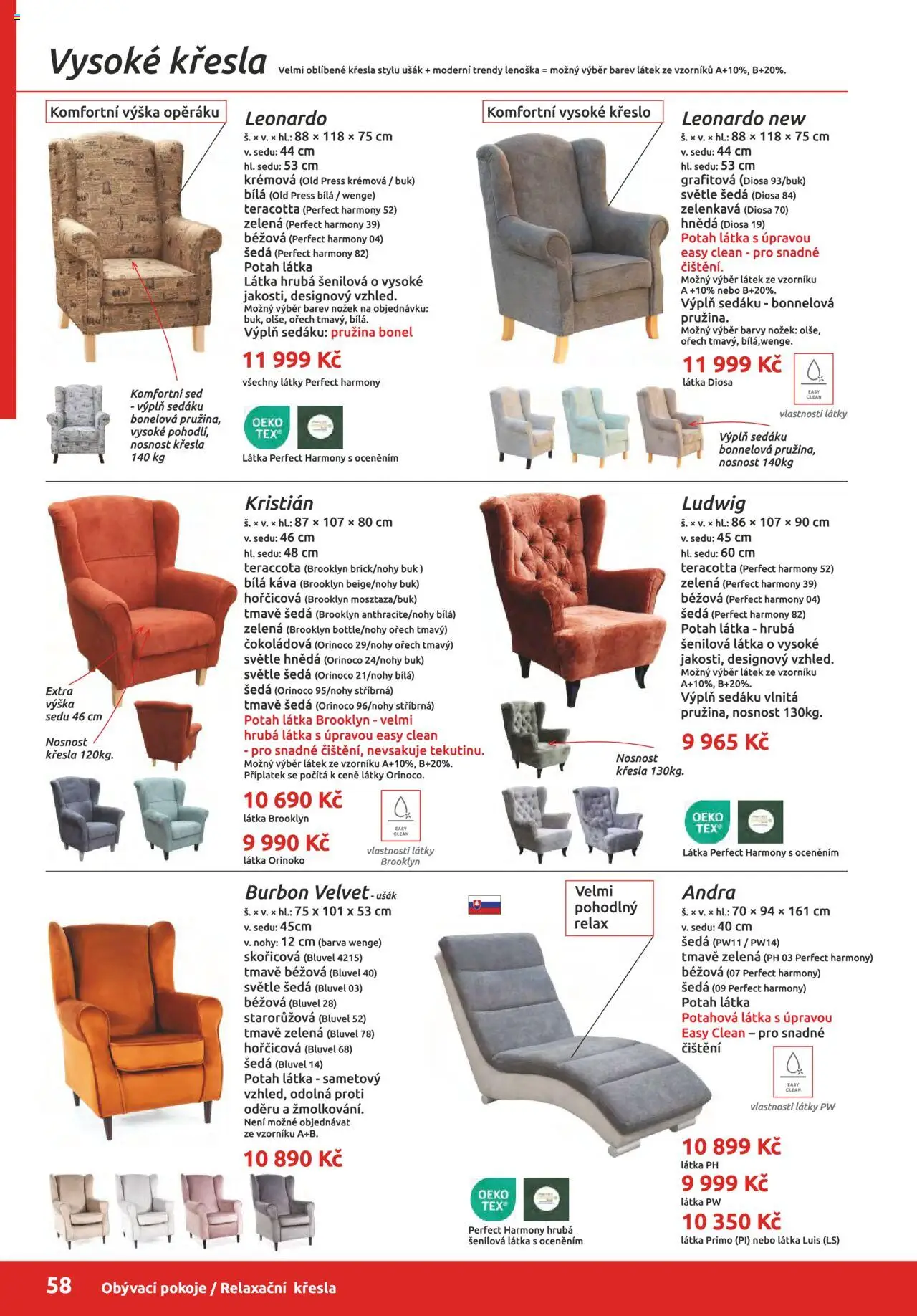 ORFA nábytek katalog 2025-2026 od 01.10.2025 | Strana: 58 | Produkty: Káva, Křesla, Velvet, Křeslo