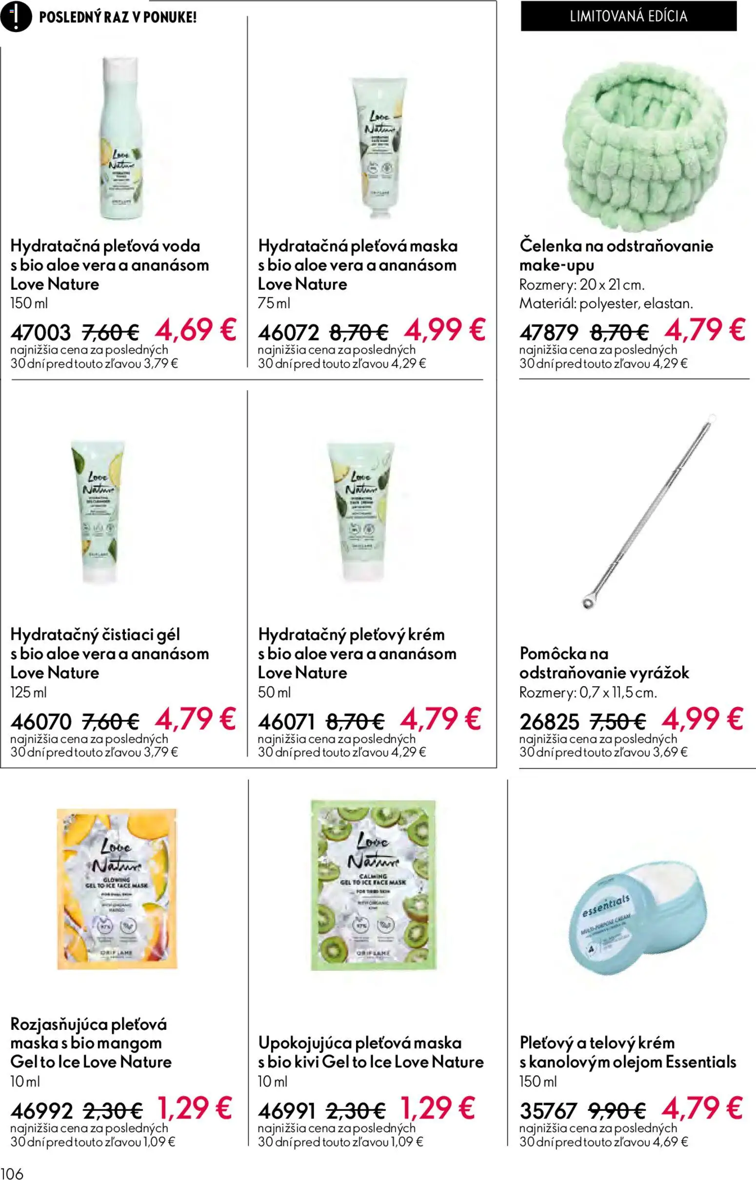 Nové Oriflame akcie – leták je platný od 27.05.2026 | Strana: 106 | Produkty: Aloe Vera, Maska, Krém, Voda