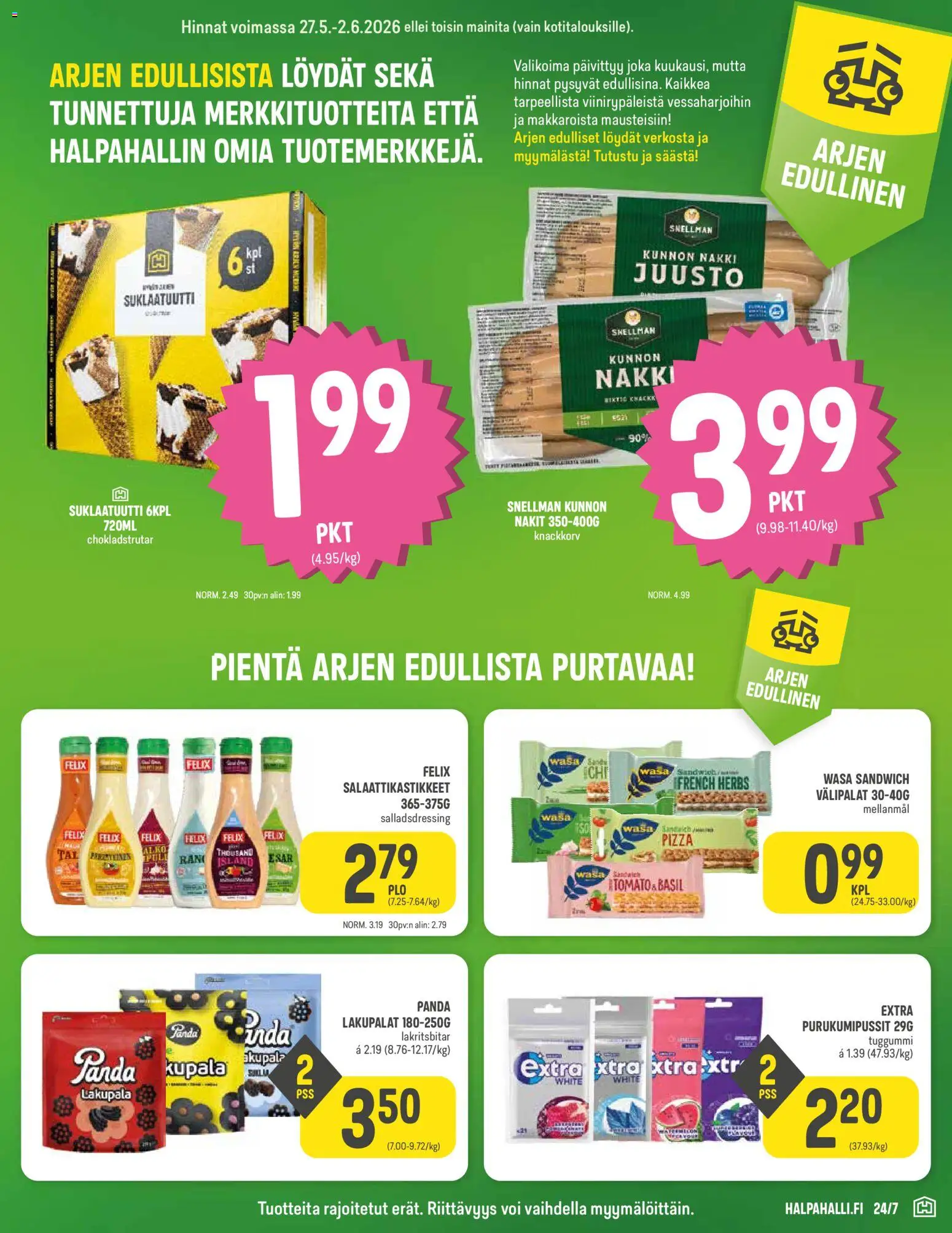 Halpa Halli tarjoukset – voimassa 27.05.2026 alkaen | Sivu: 5 | Tuotteet: Nakit, Voi, Juusto, Pizza