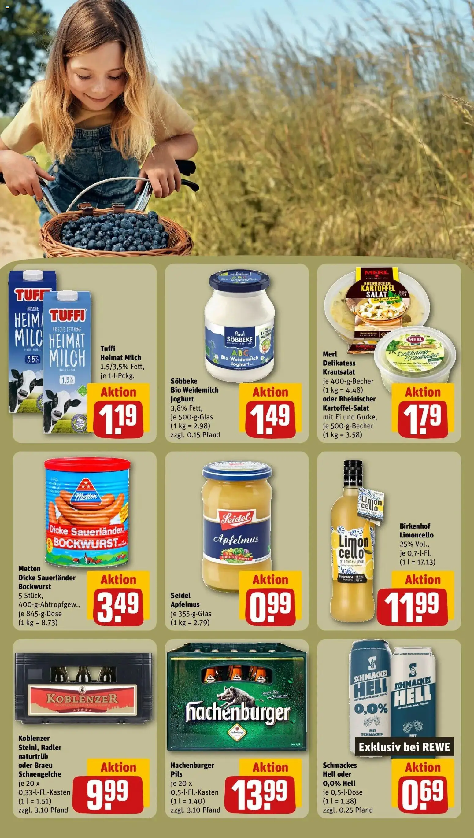 Rewe Prospekt Bendorf – gültig ab 27.07.2026 | Seite: 25 | Produkte: Milch, Likör, Radler, Zitronen