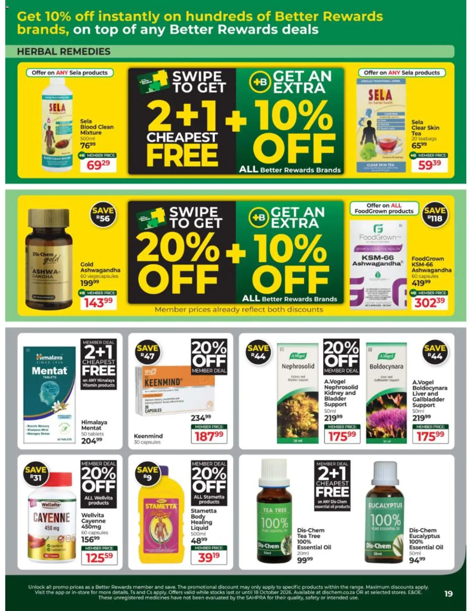 New Dis-Chem catalogue – valid from 15/09/2026 | Page: 19 | Products: Liver, Oil, Tea