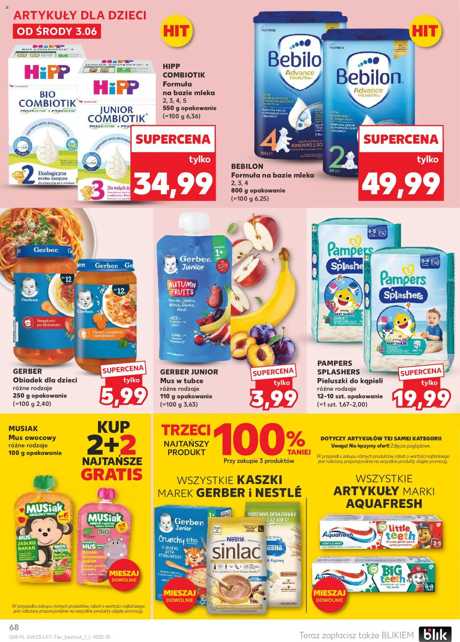 Kaufland Polsko leták od 03.06.2026 | Strana: 68 | Produkty: Jablka, Banán, Pampers, Hipp
