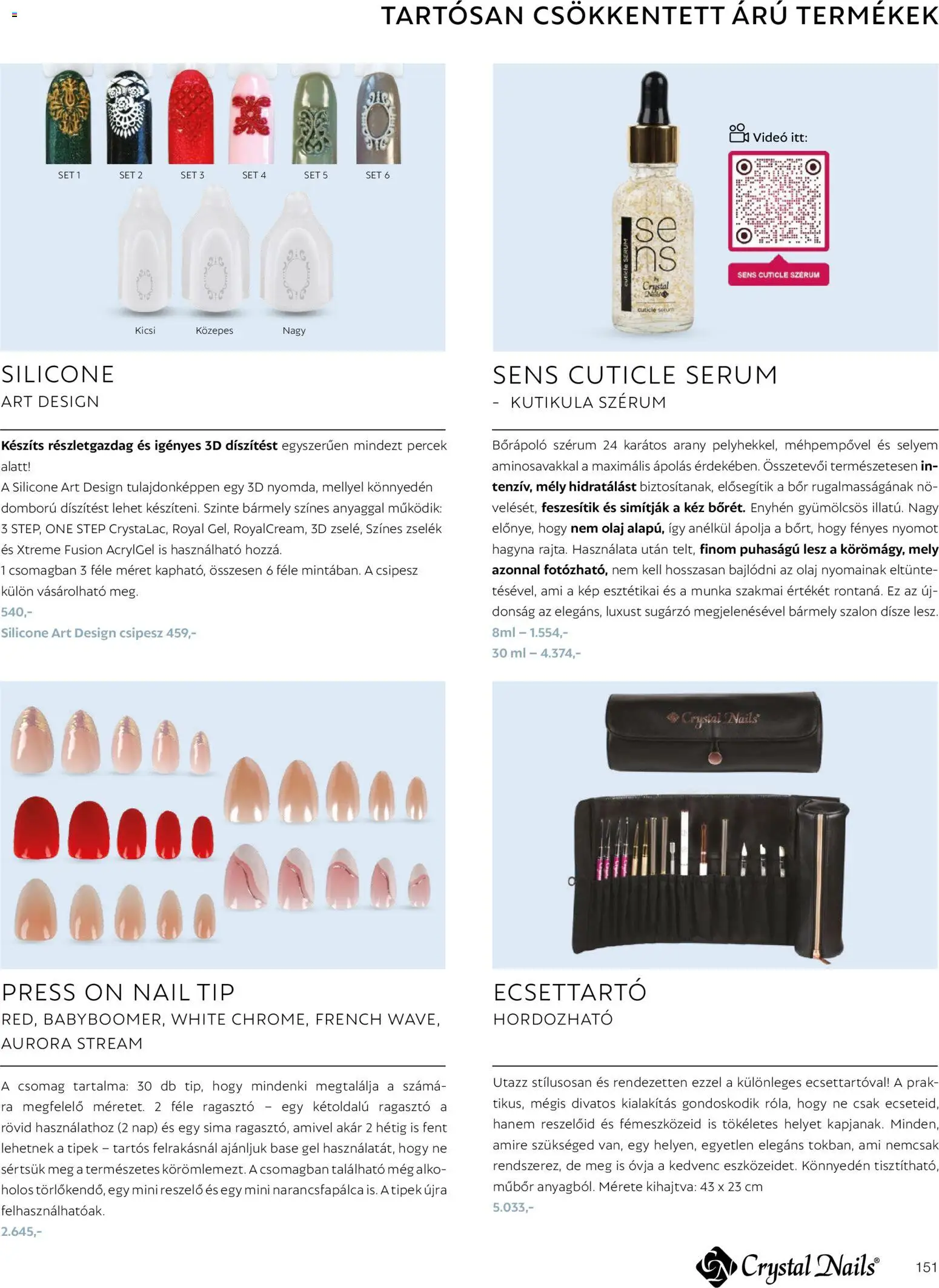 Crystal Nails akciós ujság - amely érvényes a következő dátumtól: 09.03.2026 | Oldal: 151 | Termékek: Ragasztó, Videó, Olaj, Kétoldalú ragasztó