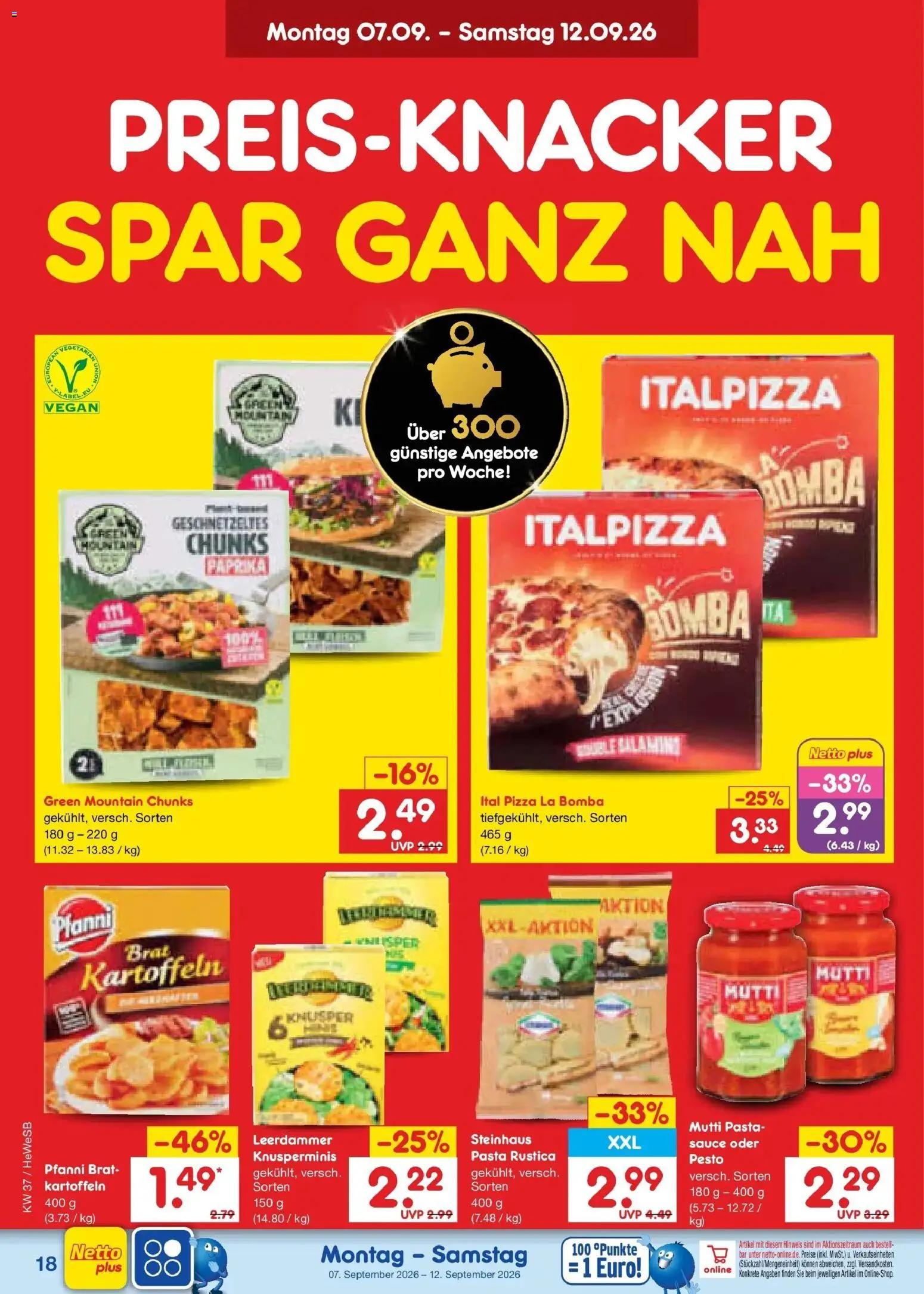 Netto Marken-Discount Prospekt Hamburg – gültig ab 07.09.2026 | Seite: 26 | Produkte: Leerdammer, Kartoffeln, Paprika, Pasta