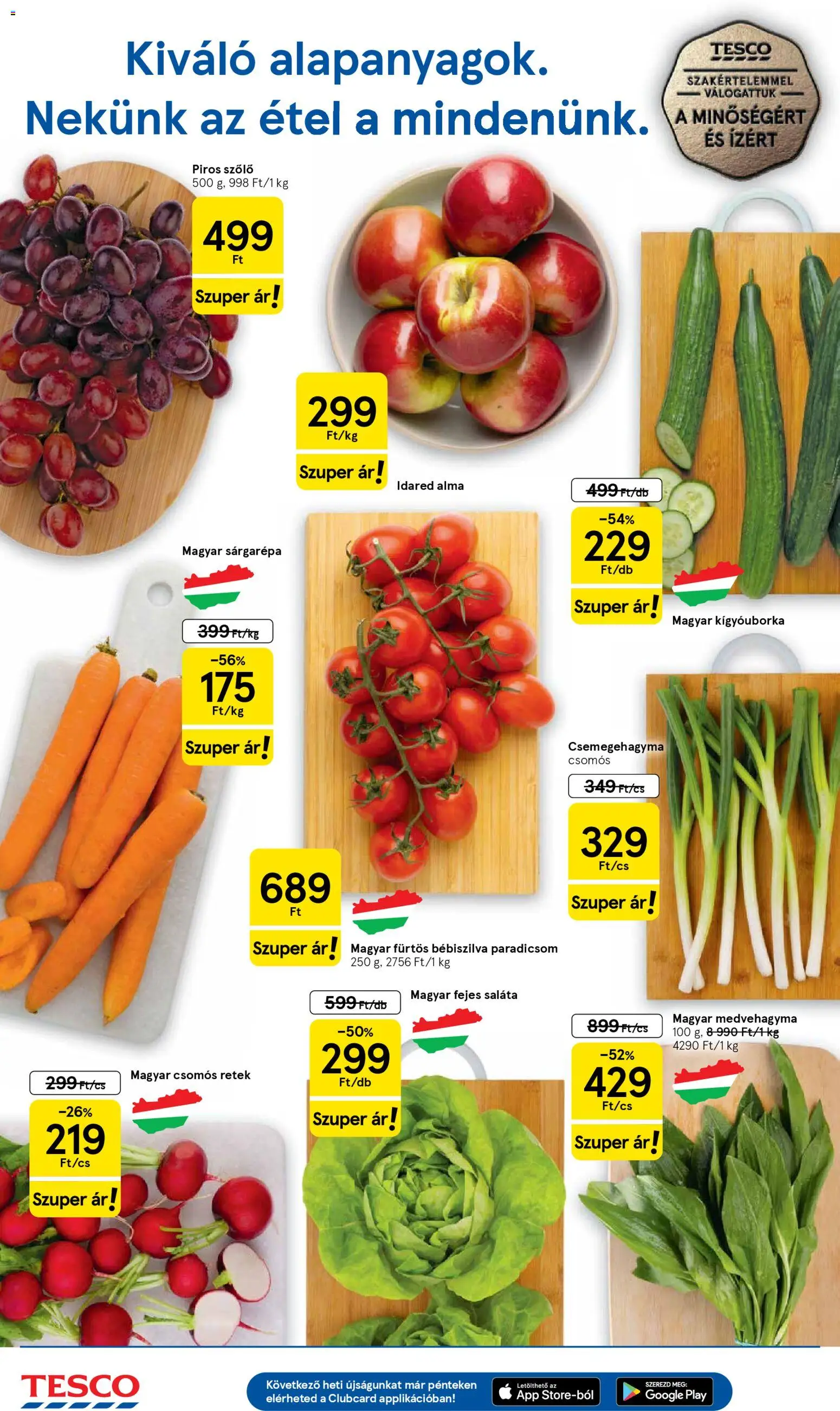 Tesco akciós ujság - amely érvényes a következő dátumtól: 2026.03.31. | Oldal: 2 | Termékek: Szőlő, Csemegehagyma, Alma, Saláta
