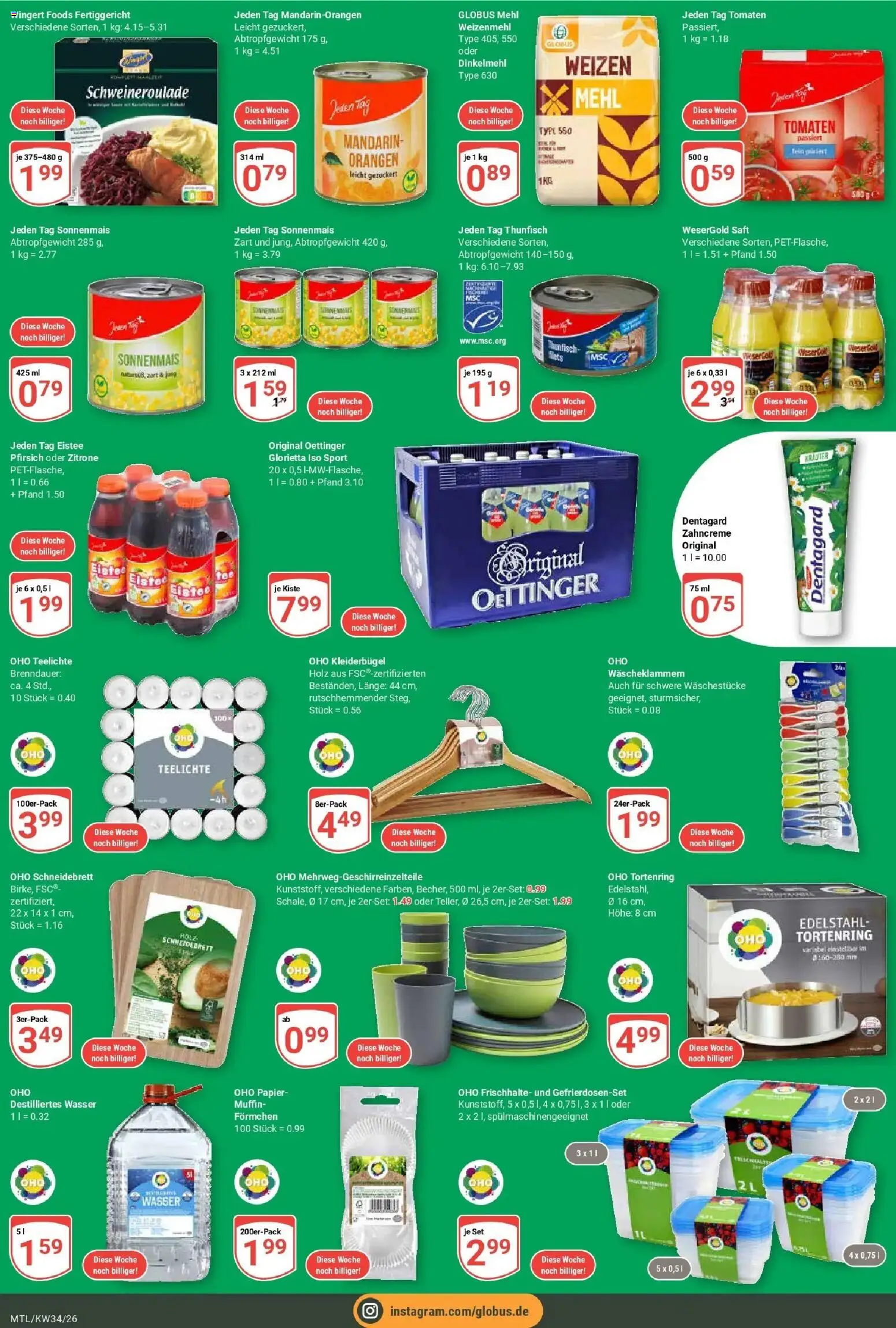 Globus Prospekt Maintal-Dörnigheim (ab 17.08.2026) » Angebote online | Seite: 6 | Produkte: Thunfisch, Kleiderbügel, Weizenmehl, Zitrone