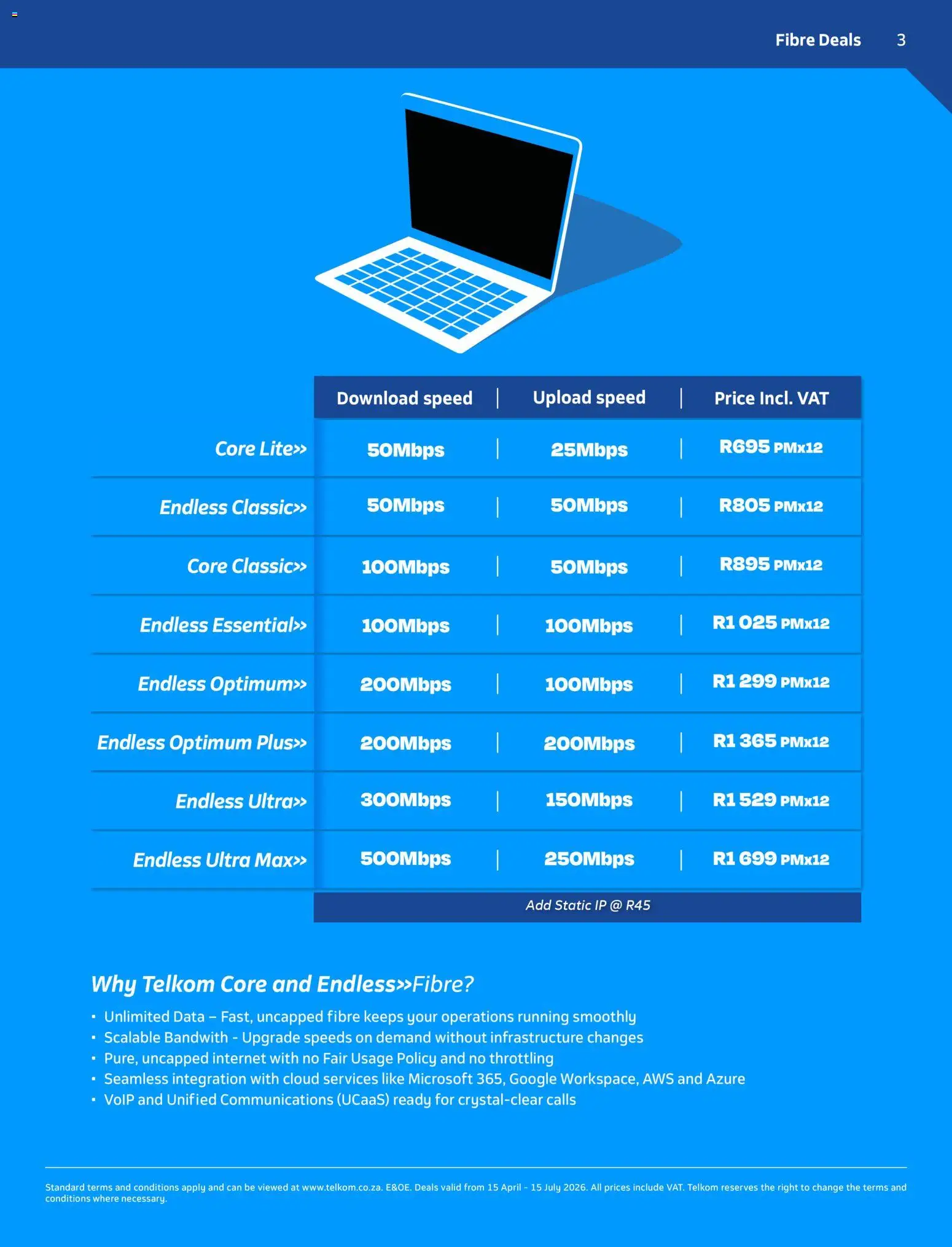 New Telkom catalogue – valid from 15.04.2026 | Page: 3 | Products: Data