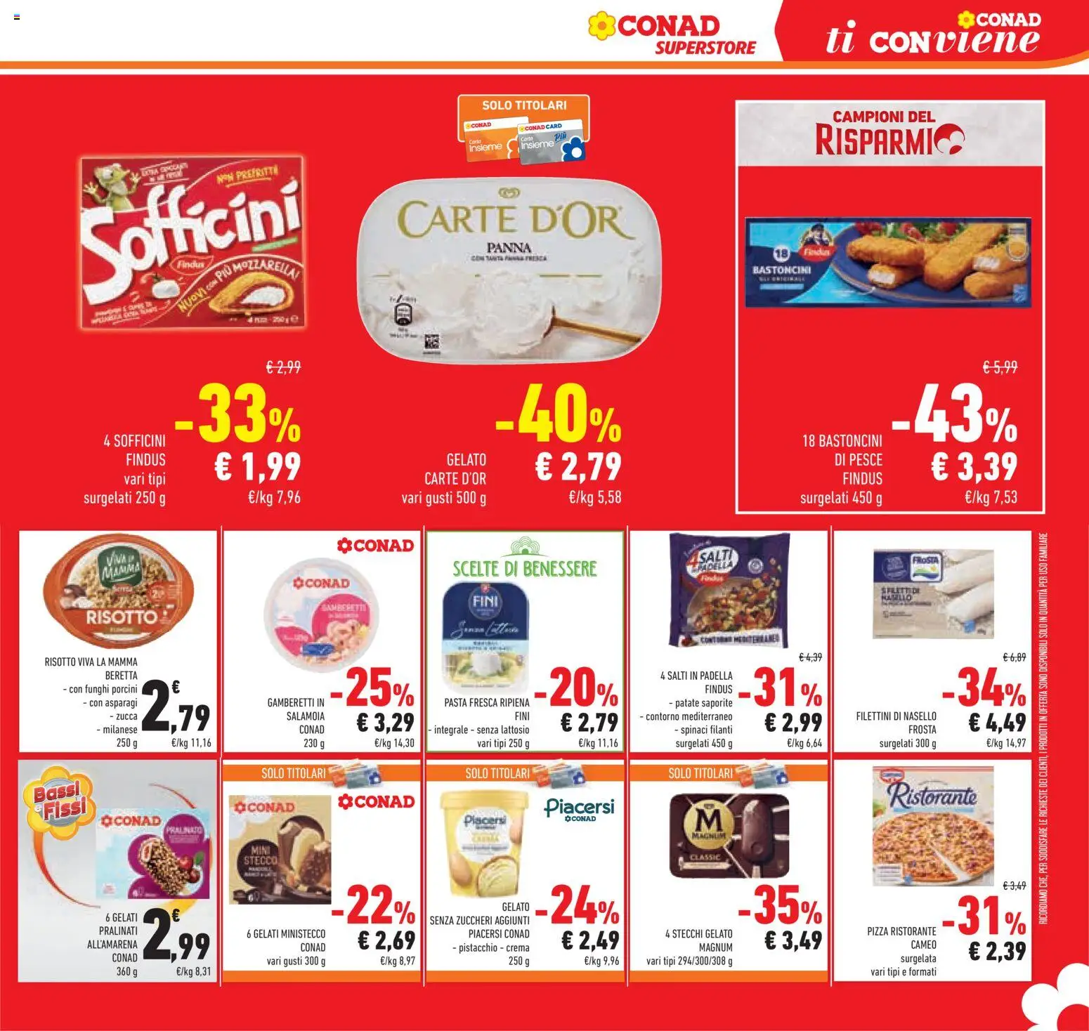 Volantino Conad del 09/09/2026 | Pagina: 7 | Prodotti: Gelato Magnum, Patate, Zucca, Gamberetti