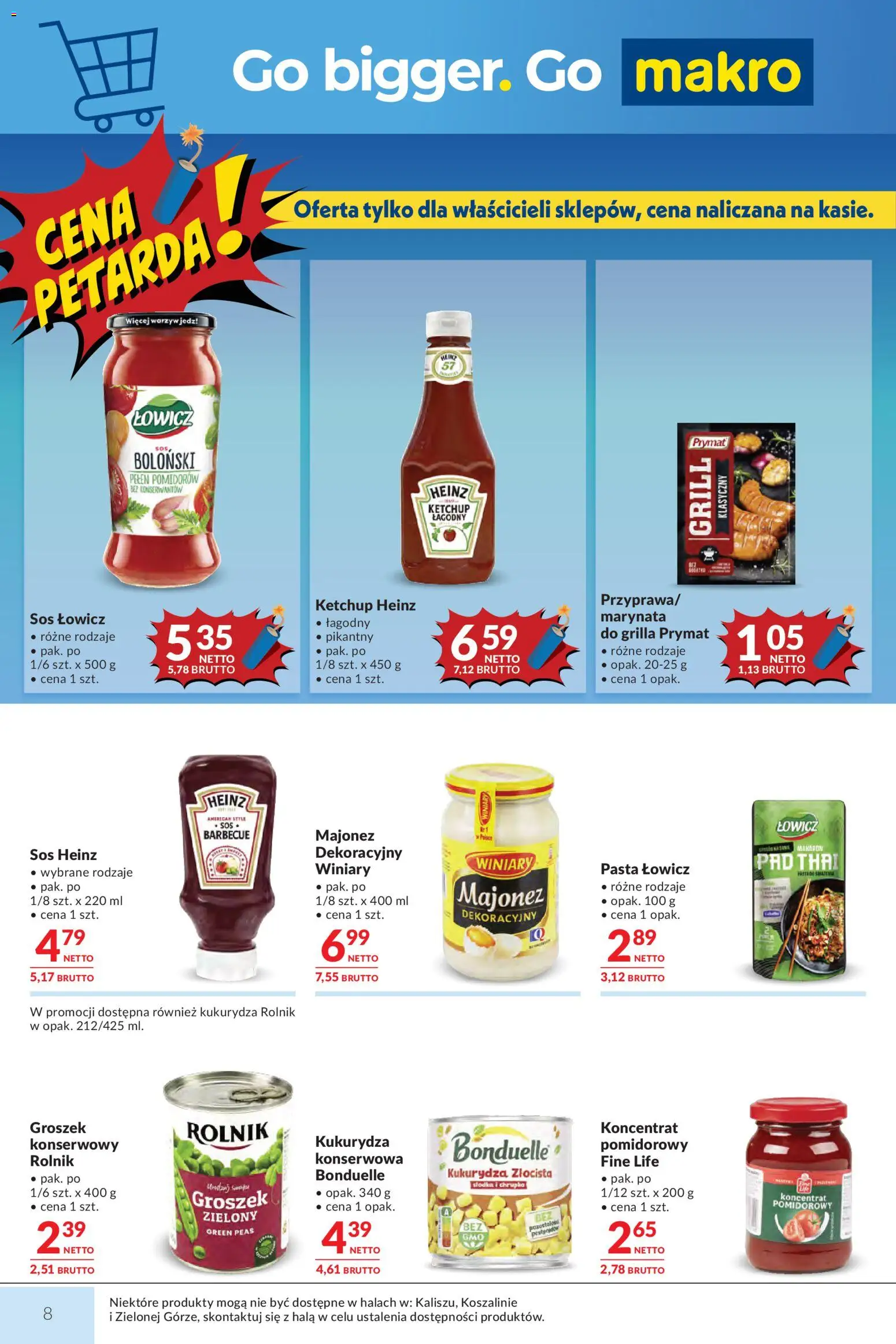 Makro gazetka od 21.07.2026 | Strona: 8 | Produkty: Groszek, Grill, Makaron, Sos
