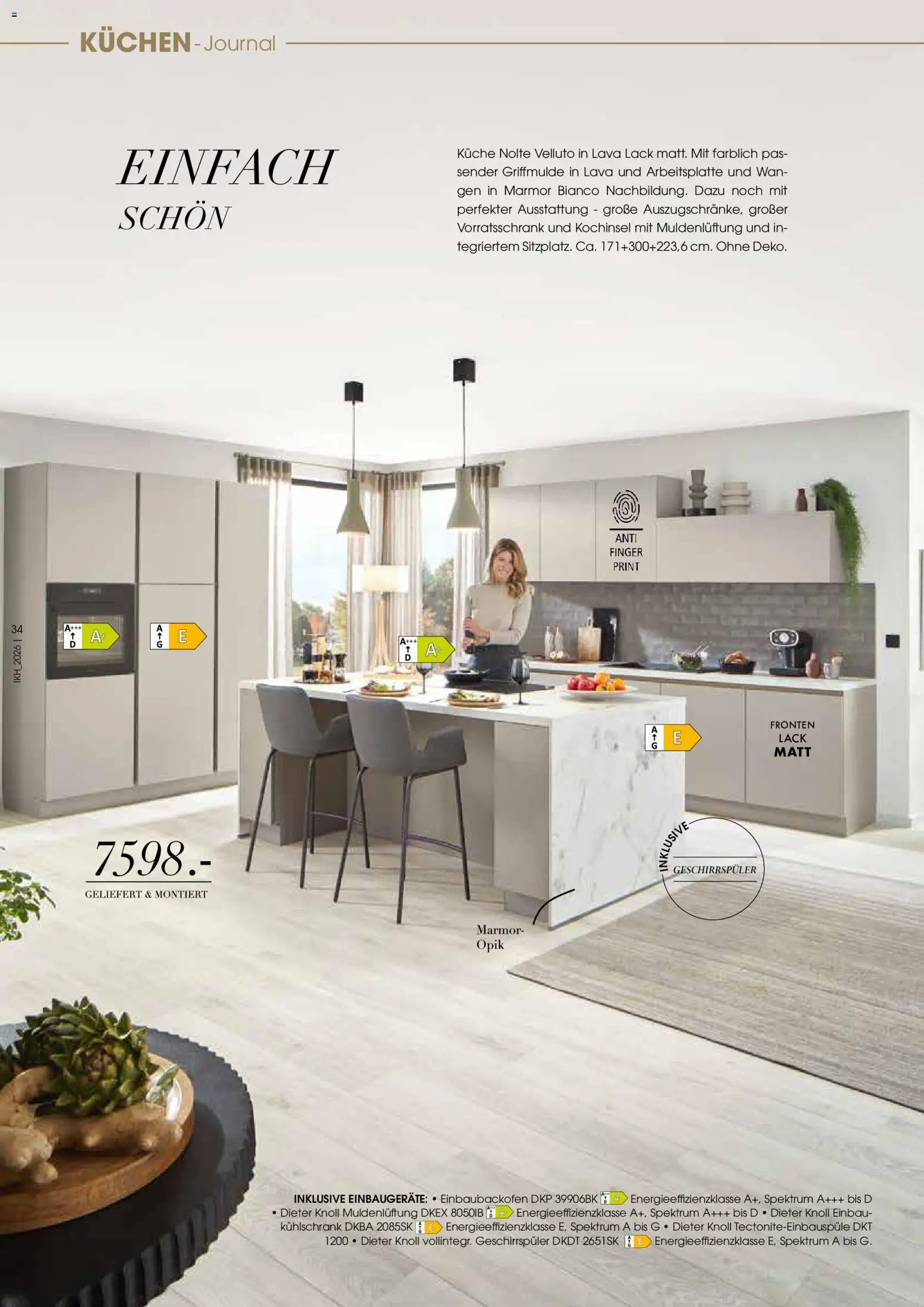 Zurbrüggen Küchen Journal – gültig ab 27.05.2026 | Seite: 34 | Produkte: Geschirrspüler, Küche, Kühlschrank