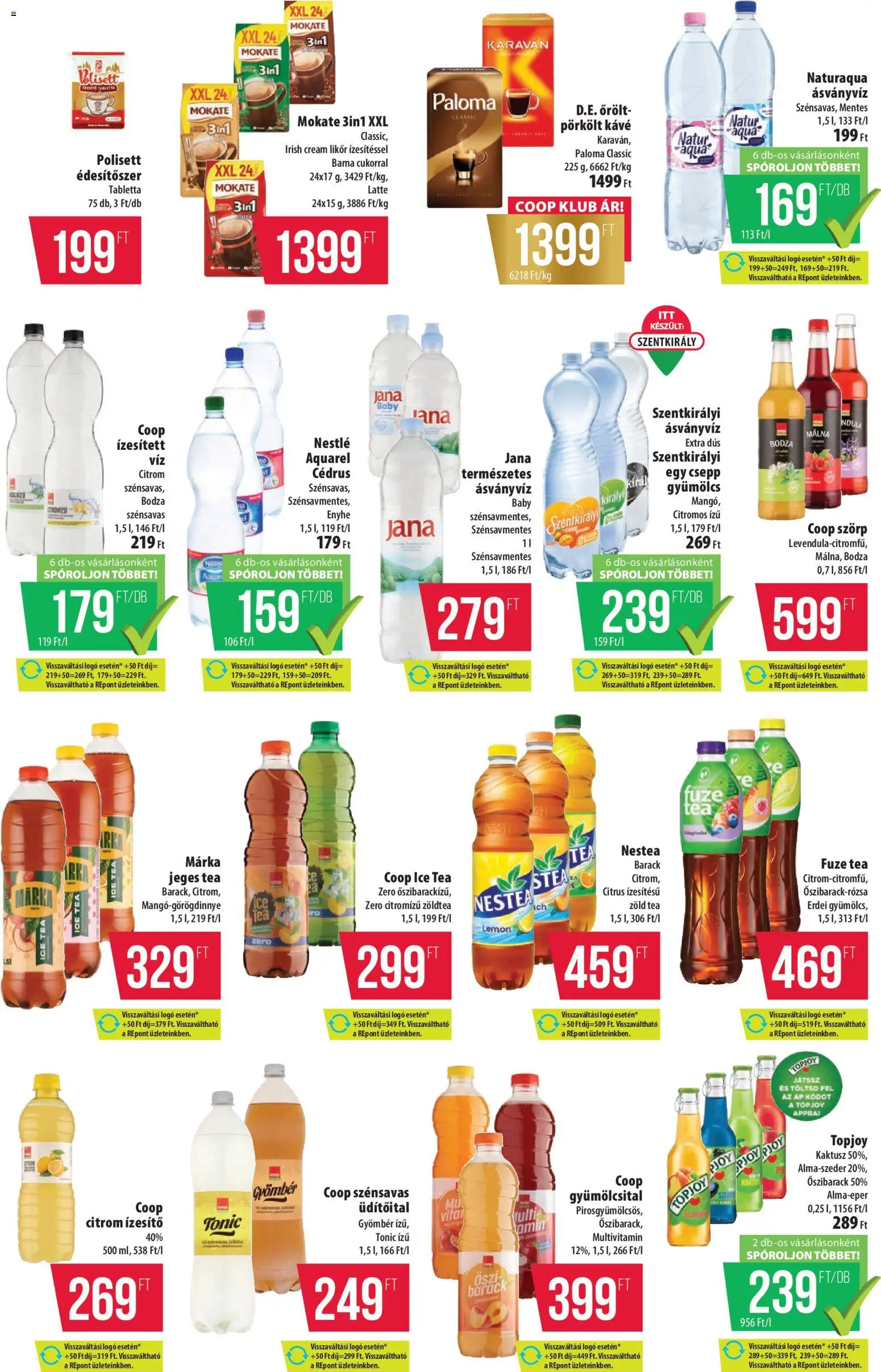 COOP akciós ujság - amely érvényes a következő dátumtól: 11.06.2026 | Oldal: 14 | Termékek: Őszibarack, Málna, Gyümölcsital, Tea