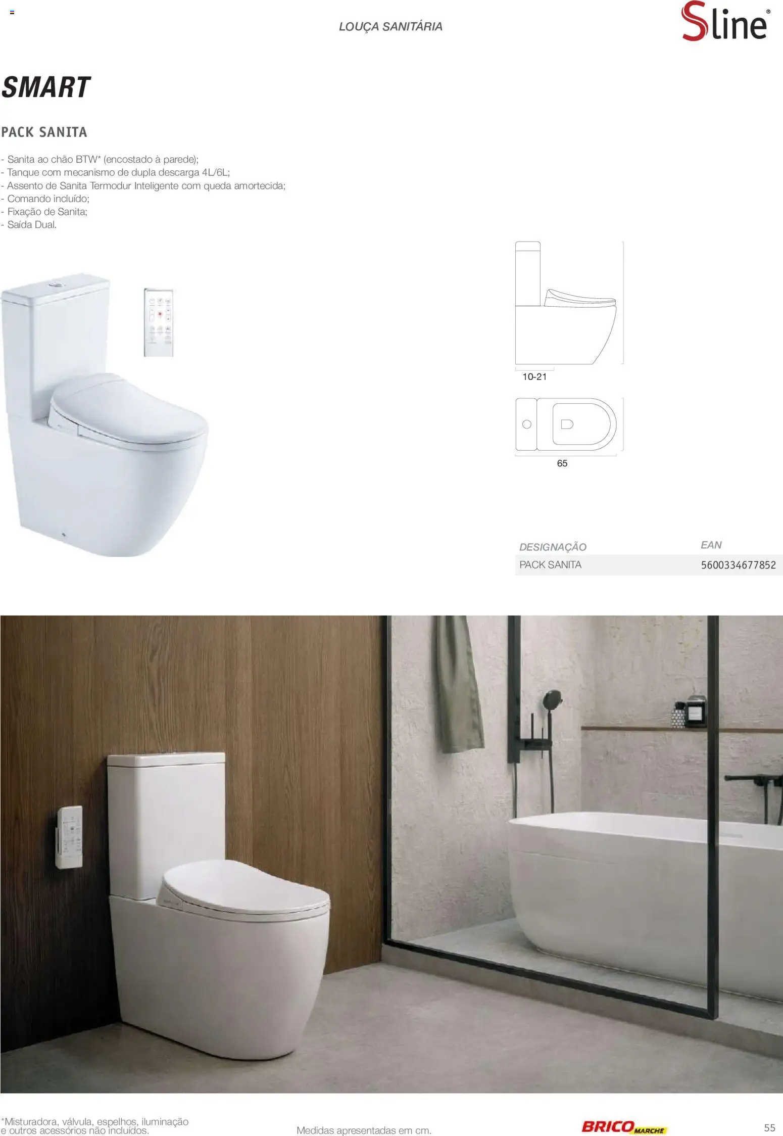BricoMarché Catálogo de Inspiração Banho │ válido de 15/06/2026 | Página: 55 | Produtos: Louça, Tanque, Louça sanitária, Iluminação