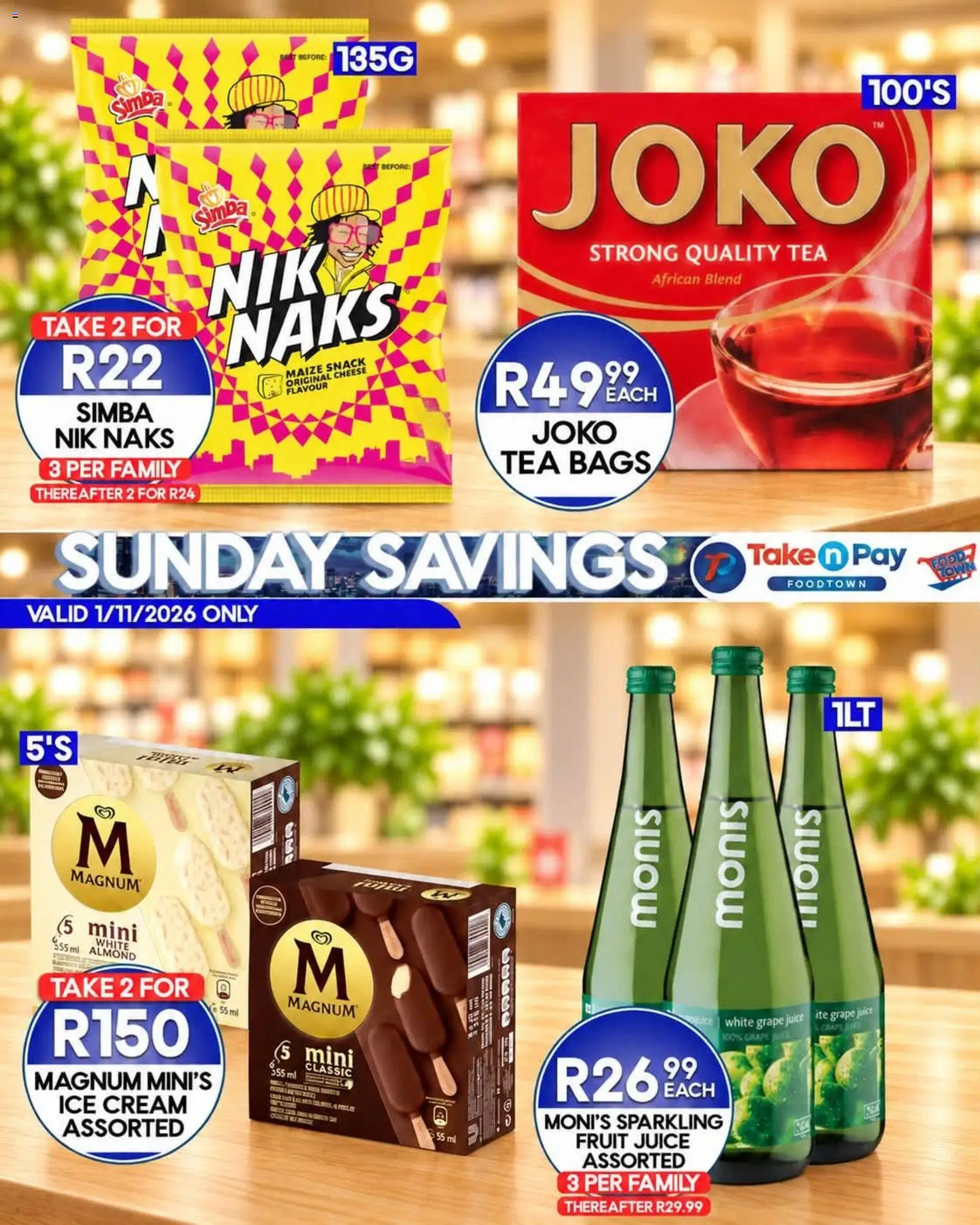 New Take n Pay catalogue – valid from 01/11/2026 | Page: 4 | Products: Cheese, Tea, Cream, Ice cream