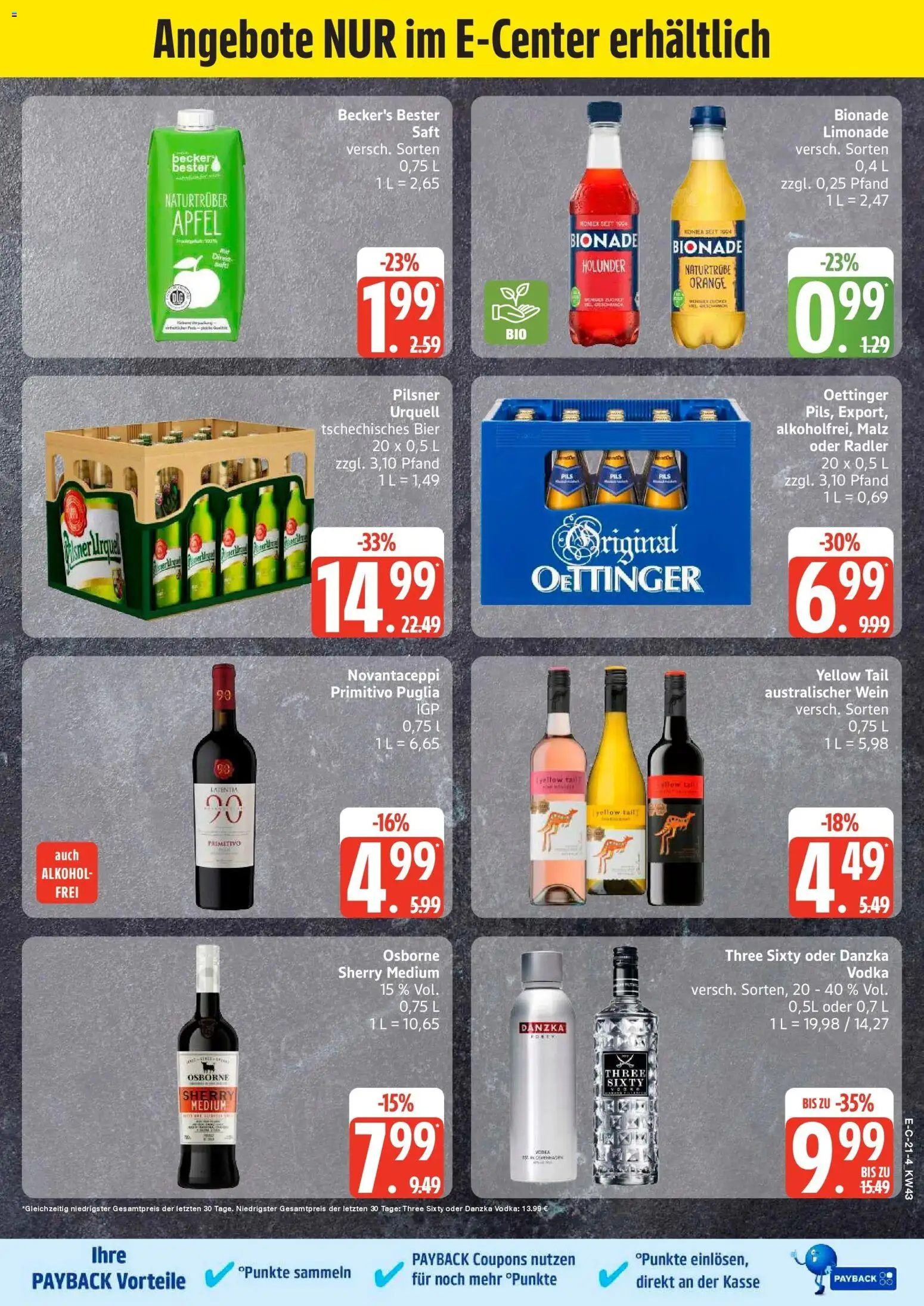 E center Prospekt Stralsund (ab 19.10.2026) zum Blättern | Seite: 29 | Produkte: Bier, Pils, Limonade, Saft