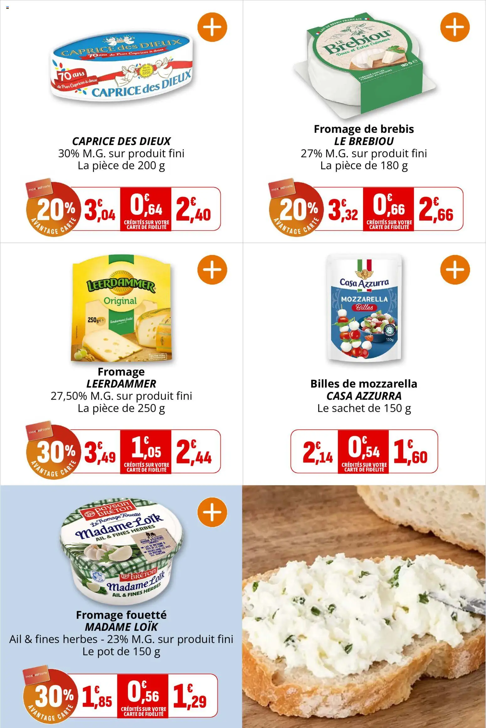 {H1} | Page: 16 | Produits: Fromage fouetté, Ail, Mozzarella, Fromage