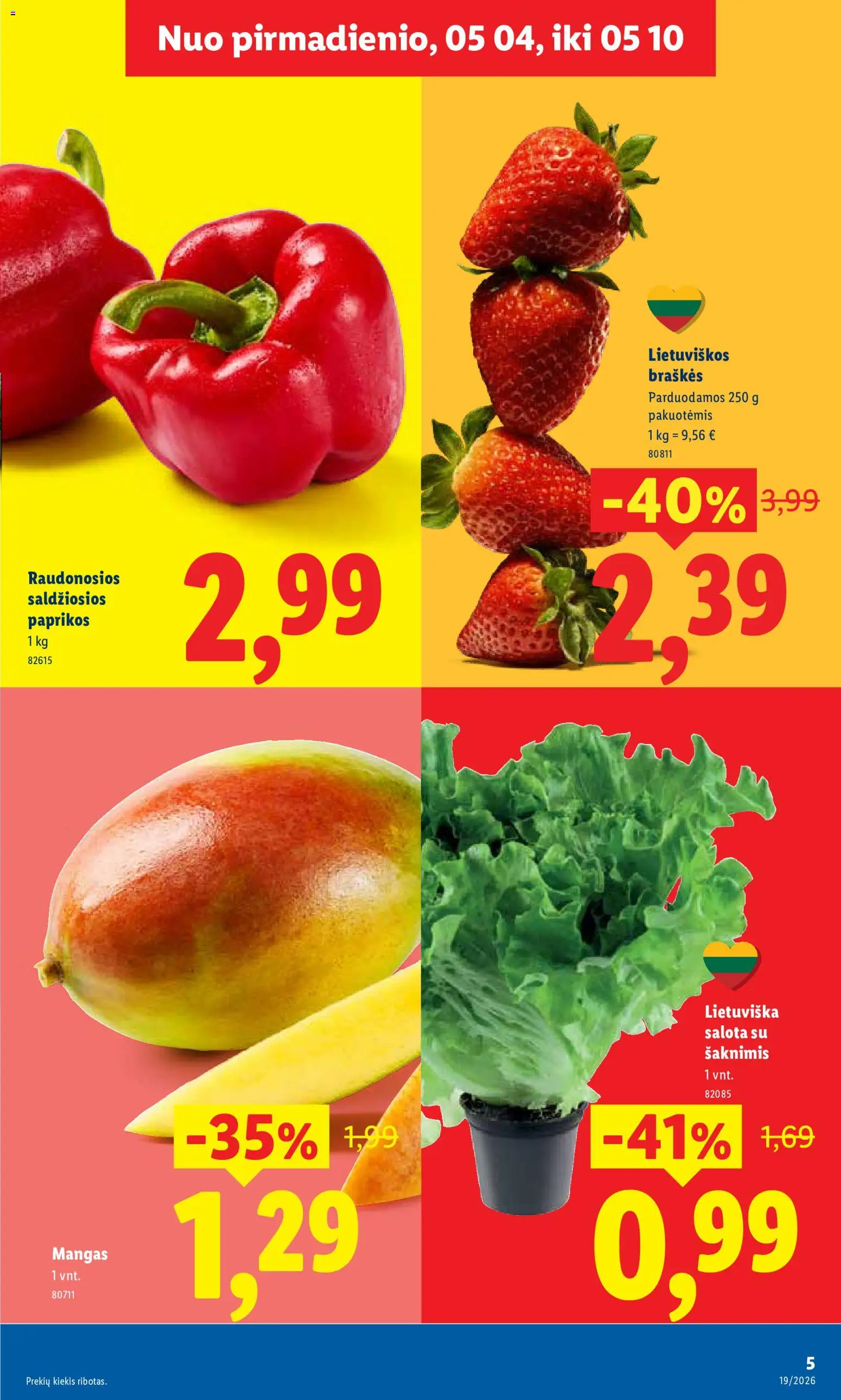 LIDL akcijos nuo 04.05.2026 | Puslapis: 5 | Prekių: Salota, Braškės