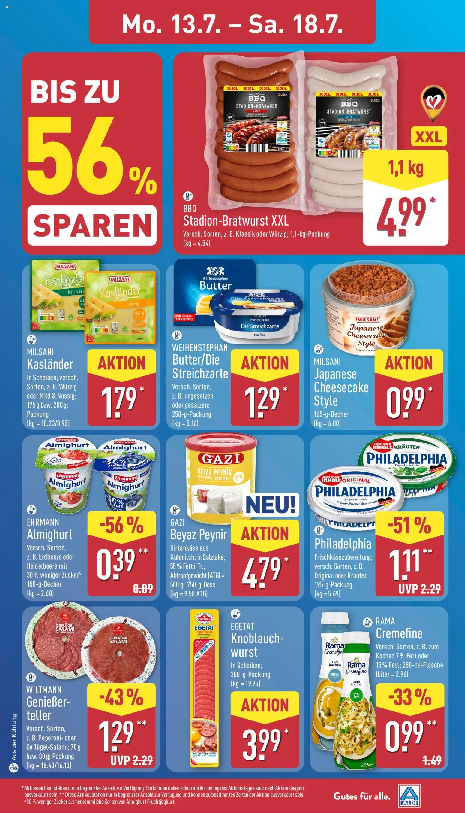 Aldi Prospekt – gültig ab 13.07.2026 | Seite: 5 | Produkte: Grill, Rama, Butter, Salami