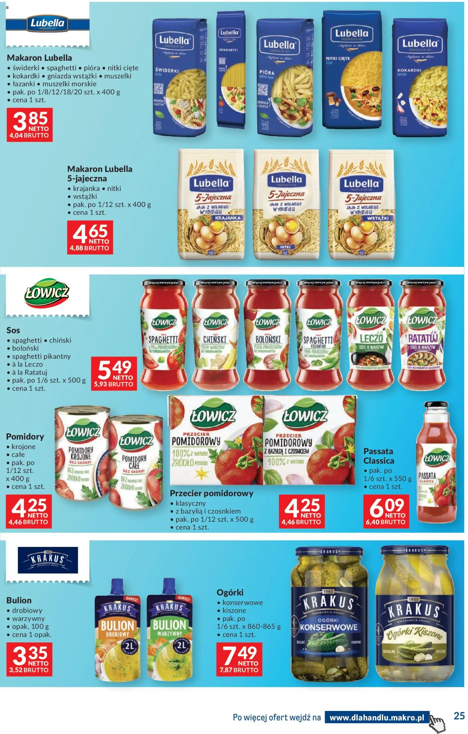 Makro gazetka - Dystrybucja do sklepów od 04.08.2026 | Strona: 25 | Produkty: Przecier pomidorowy, Bazylia, Ogórki, Sos