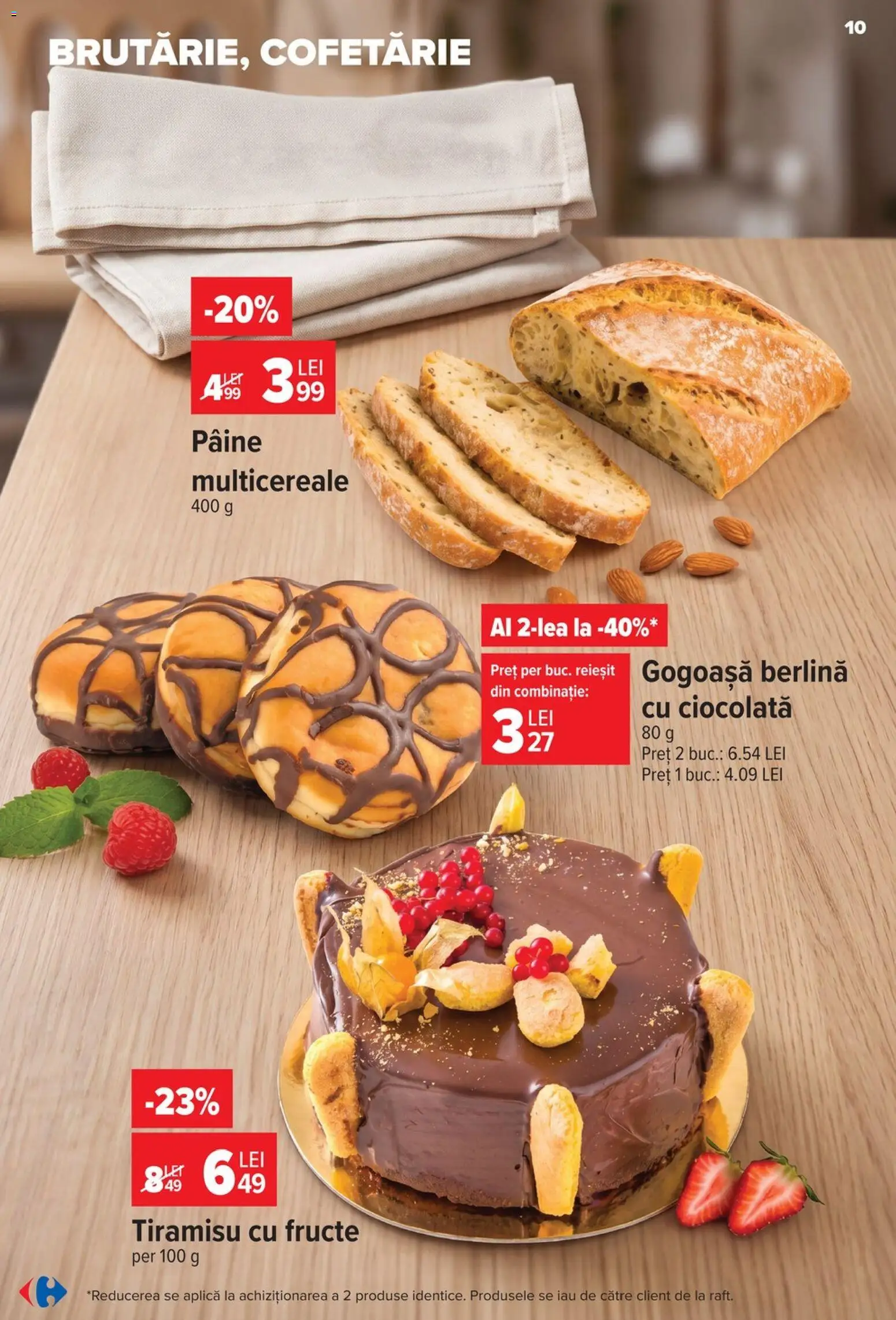 Noul catalog Carrefour – valabil de la 17.06.2026 | Pagină: 9 | Produse: Divan, Tiramisu, Pâine, Ciocolată