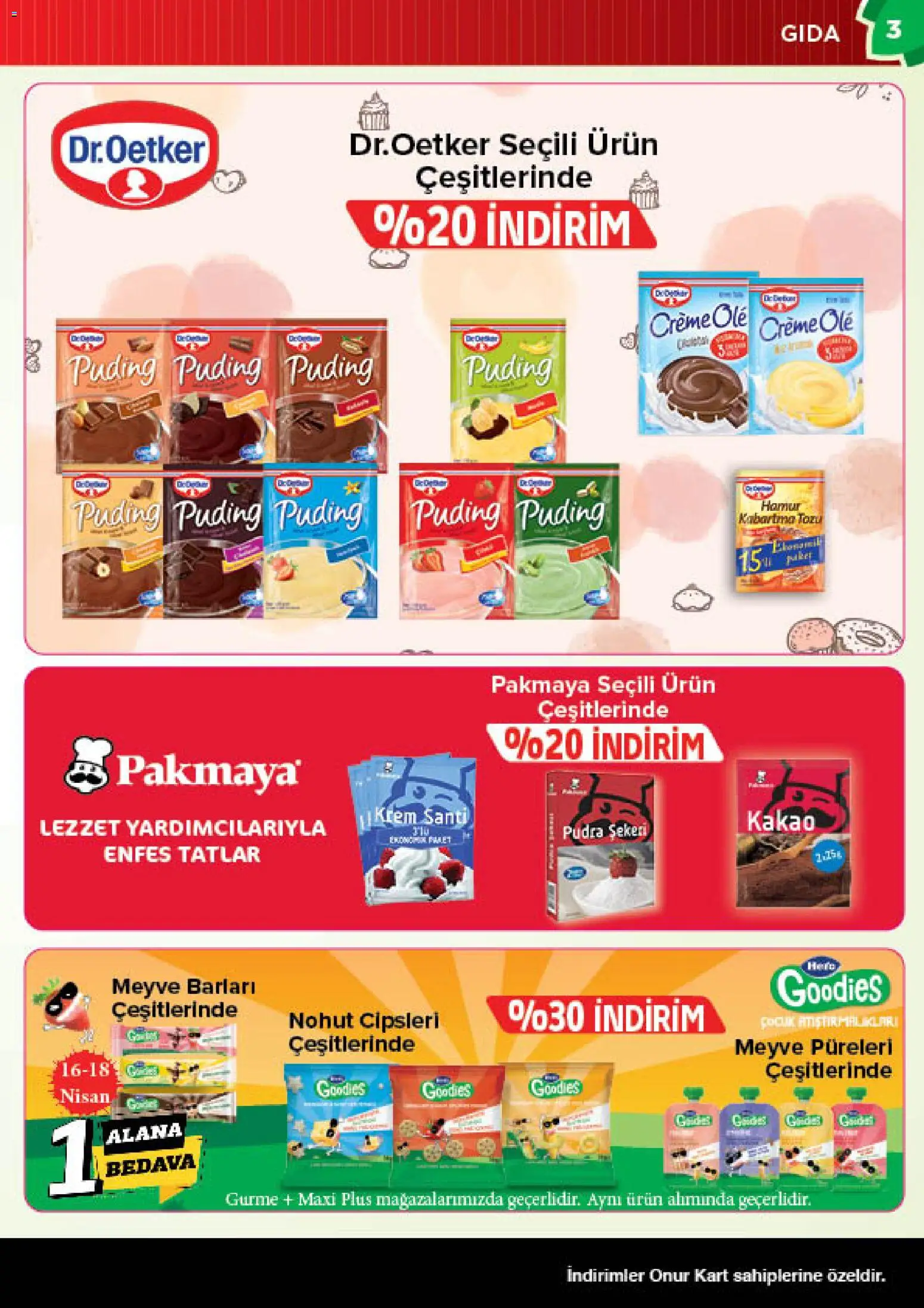 Onur Market Katalog - 16.04.2026 tarihinden itibaren geçerlidir | Sayfa: 3 | Ürünler: Krem, Pudra, Meyve