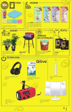 Pré-visualização Auchan folheto Preços redondos válido de 07/10/2026 | Página: 9 | Produtos: Rádio, Areia, Fraldas, Espelho