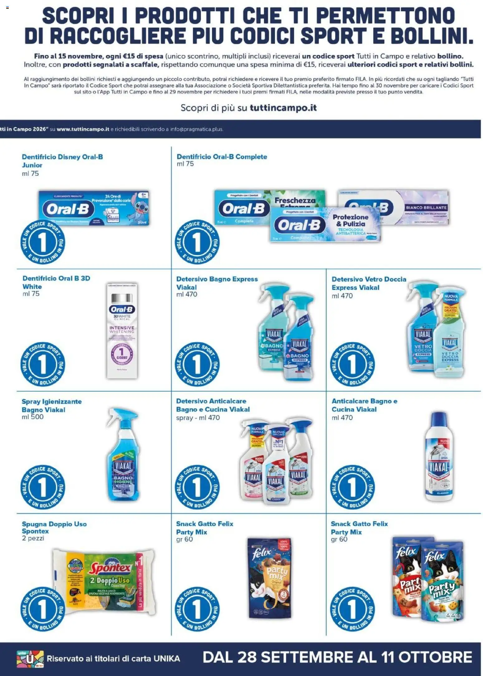 Volantino Oasi del 27/09/2026 | Pagina: 13 | Prodotti: Spugna, Dentifricio, Anticalcare, Bagno