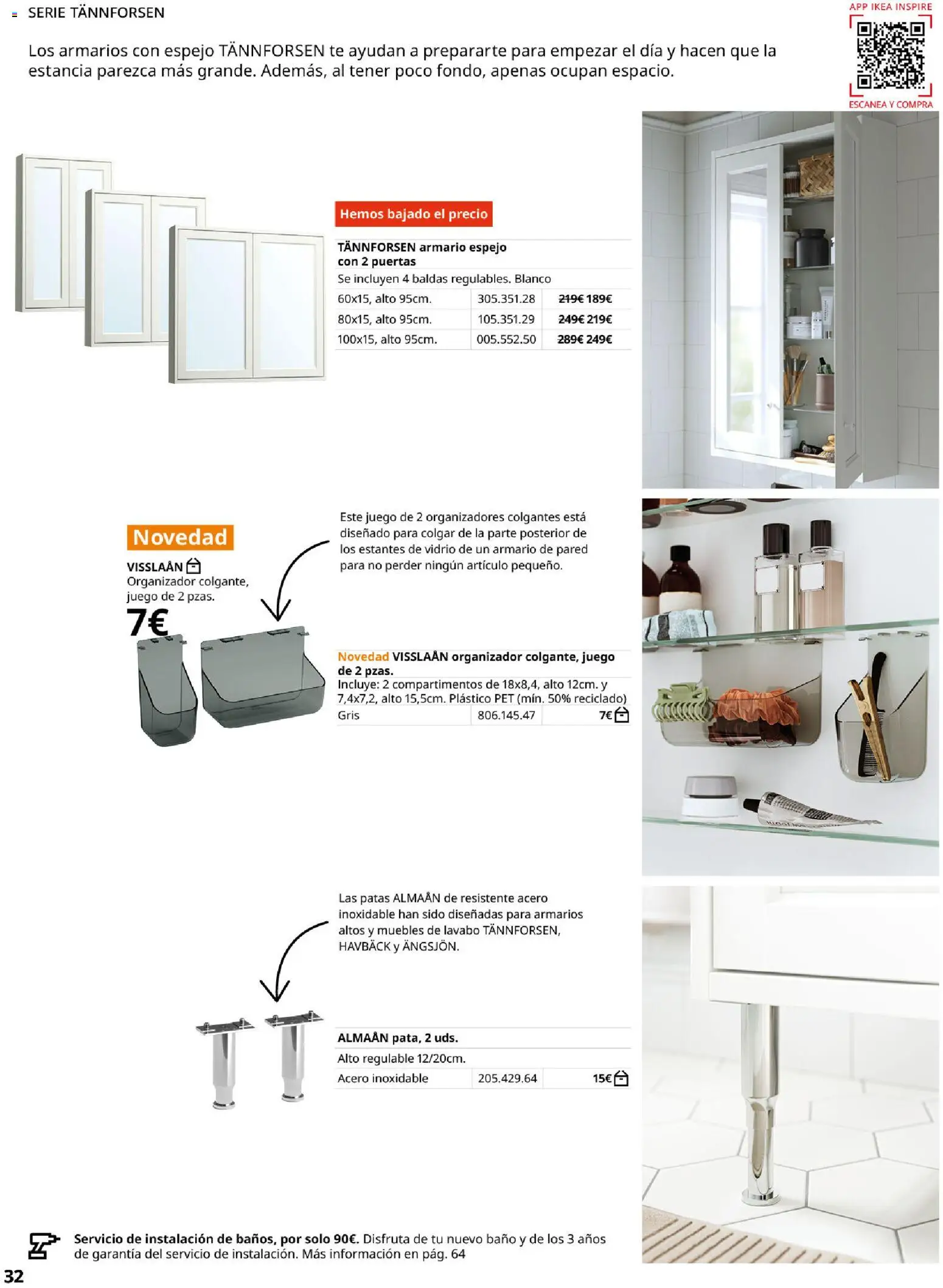 Catálogo IKEA Baños │ válido desde el 01.02.2026 | Página: 32 | Productos: Muebles, Armario, Lavabo, Baño