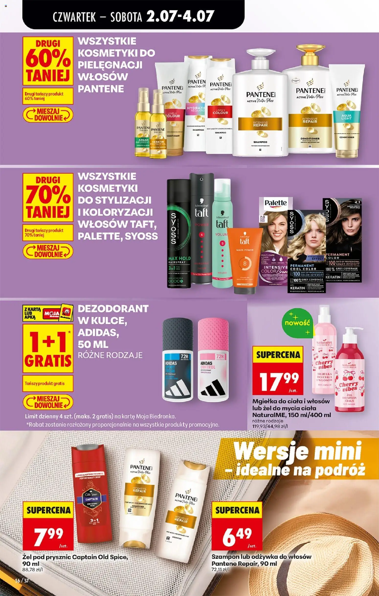 Biedronka gazetka od czwartku od 02.07.2026 | Strona: 64 | Produkty: Szampon, Odżywka, Odżywka do włosów, Old spice