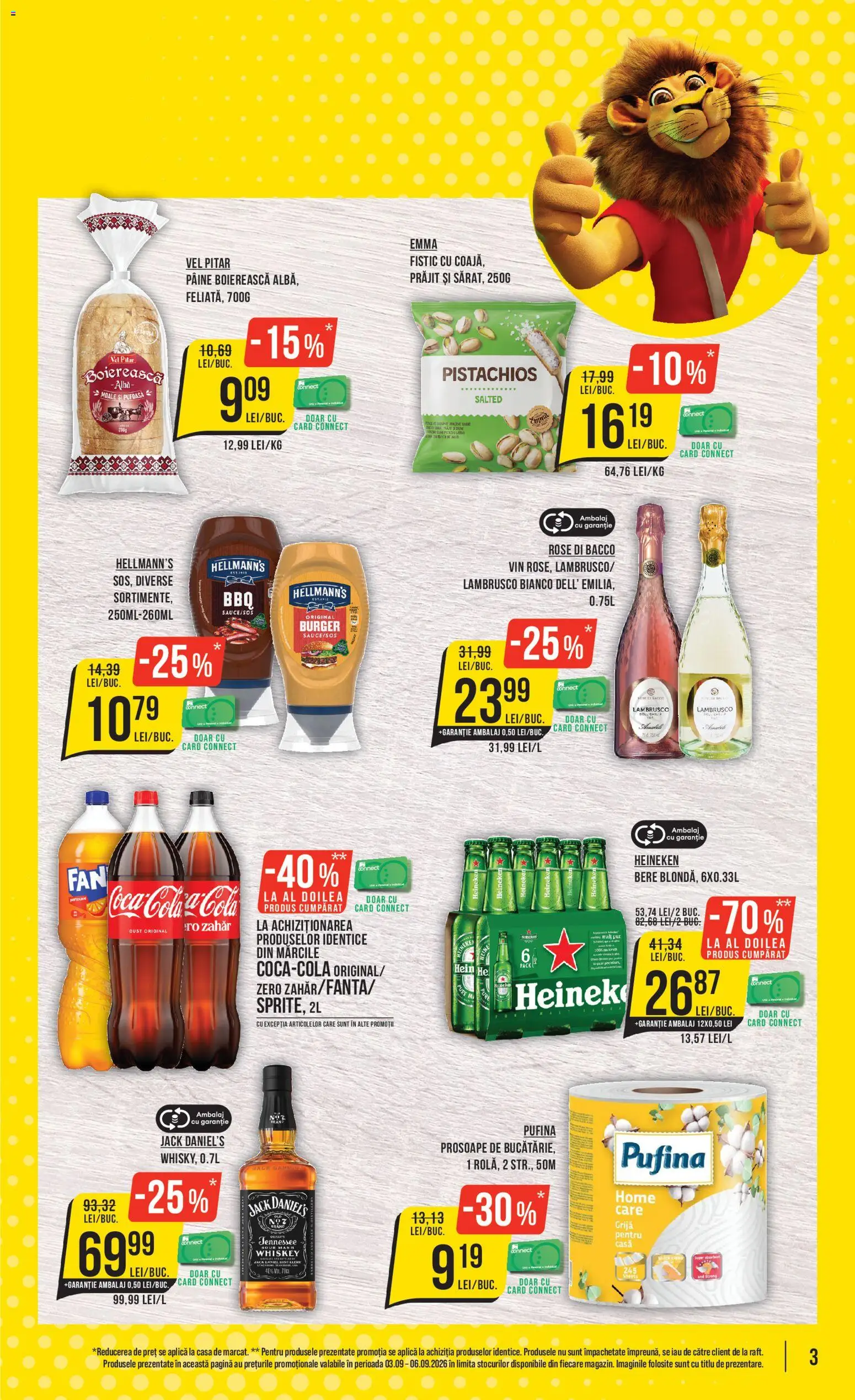 Noul catalog Mega Image – valabil de la 03.09.2026 | Pagină: 3 | Produse: Alba, Lambrusco, Whiskey, Zahăr