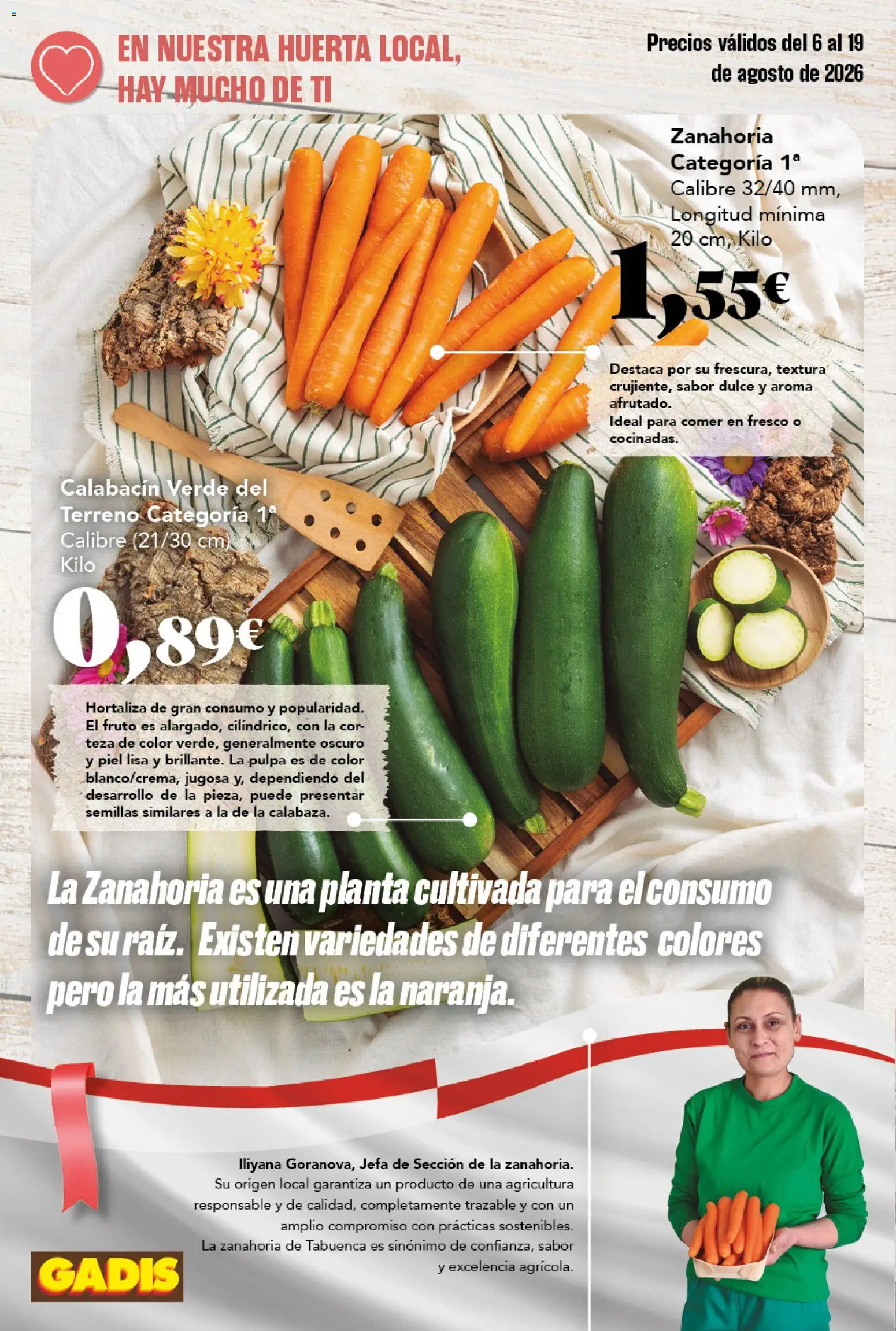 Gadis - Huerta │ válido desde el 06/08/2026 | Página: 4 | Productos: Calabacín, Zanahoria