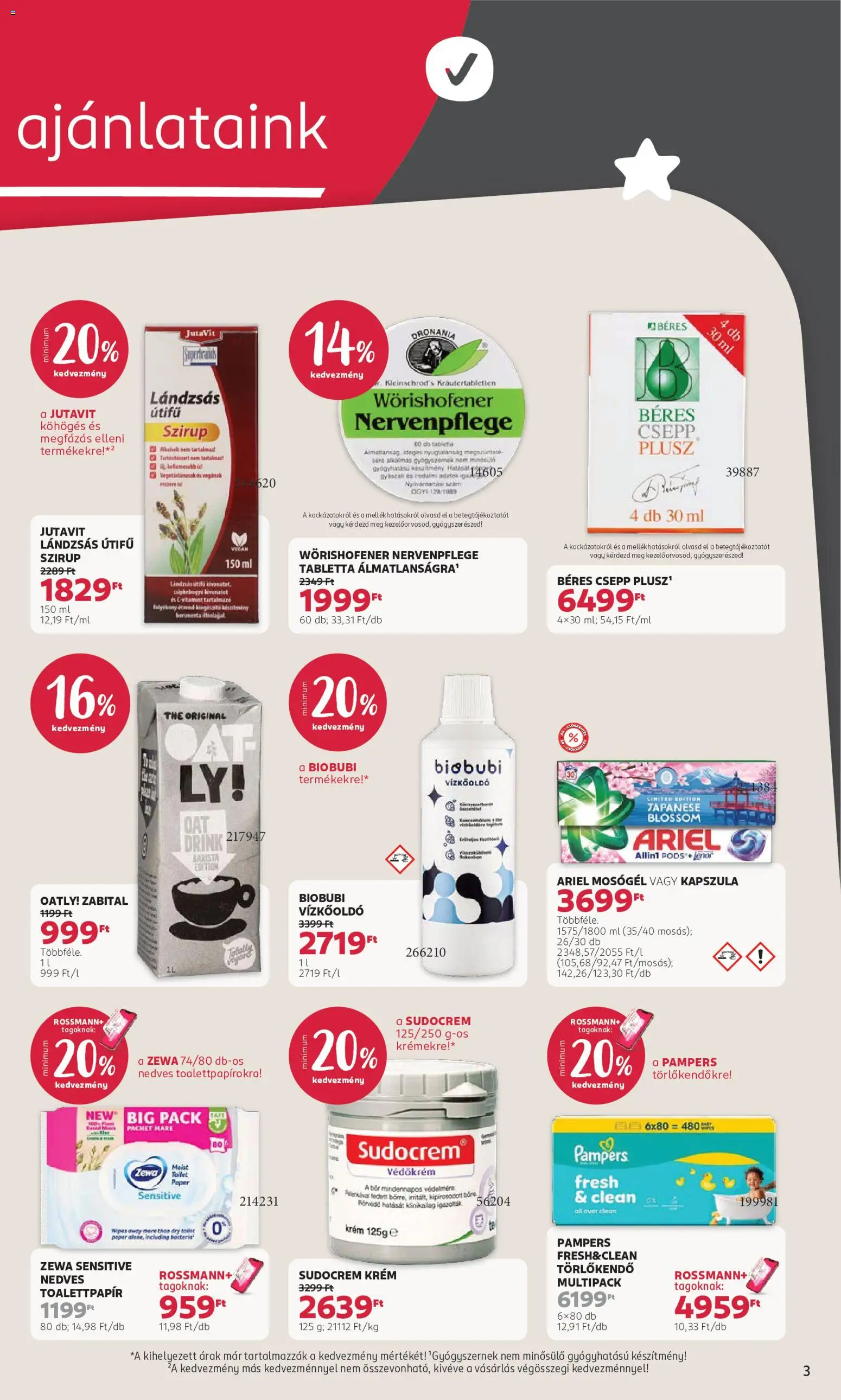 Rossmann akciós ujság - amely érvényes a következő dátumtól: 2026.10.05. | Oldal: 3 | Termékek: Kapszula, Vízkőoldó, Törlőkendő, Zewa