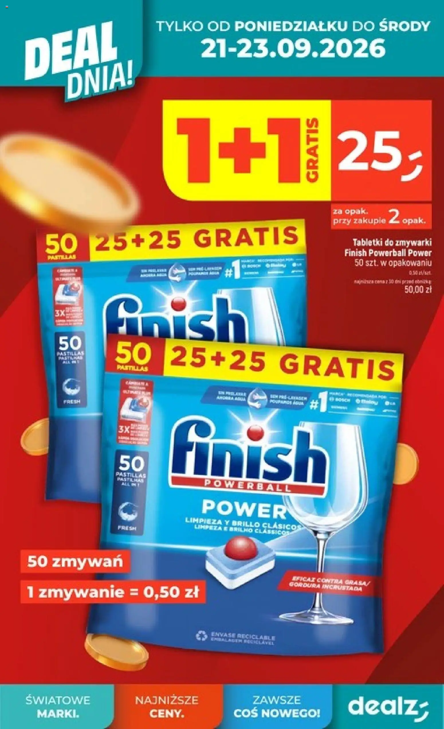 Dealz gazetka od 17.09.2026 | Strona: 10 | Produkty: Finish, Tabletki do zmywarki Finish, Tabletki do zmywarki