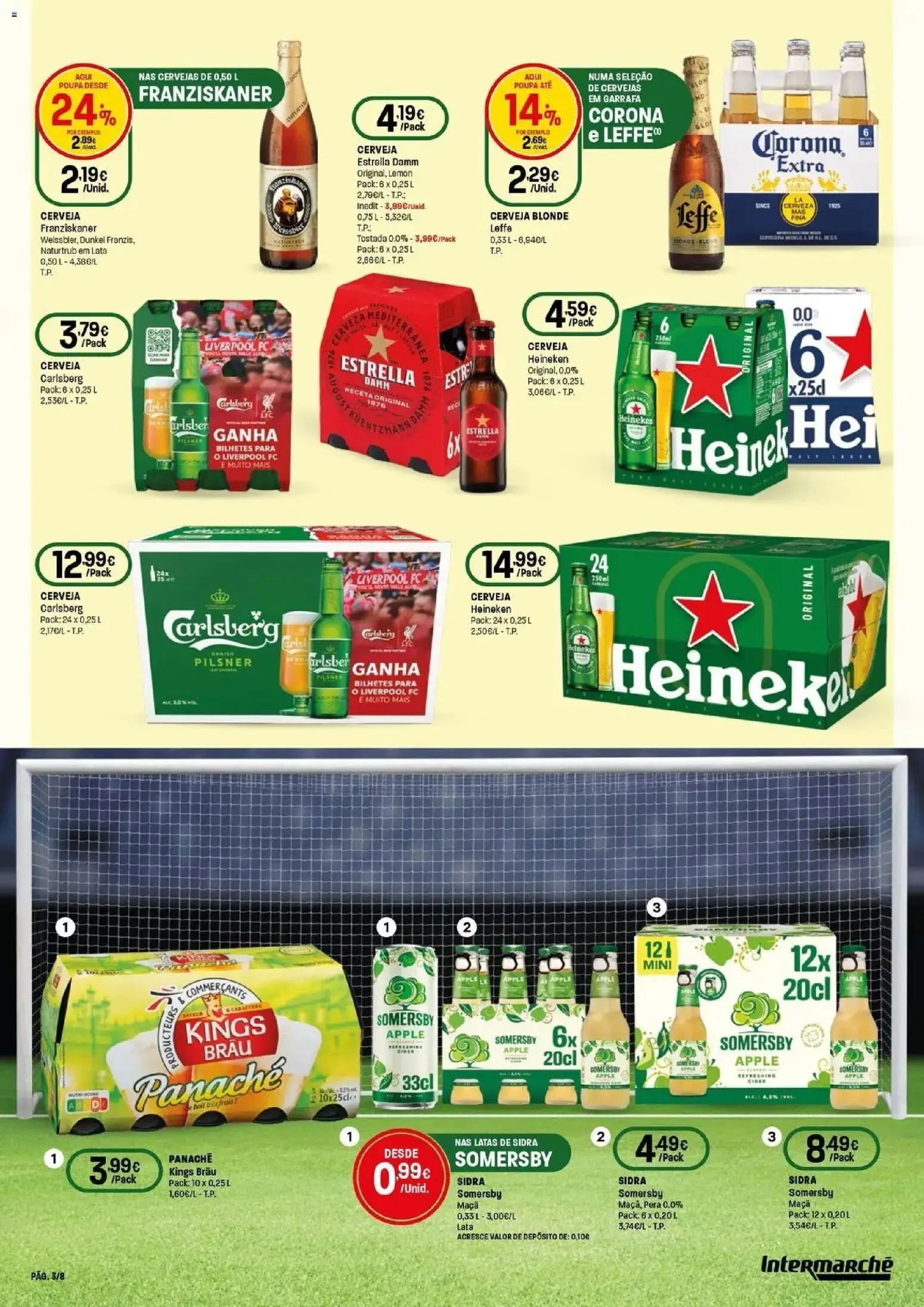 Intermarché - O melhor mundial serve-se em casa. │ válido de 04.06.2026 | Página: 3 | Produtos: Maça, Cerveja, Somersby