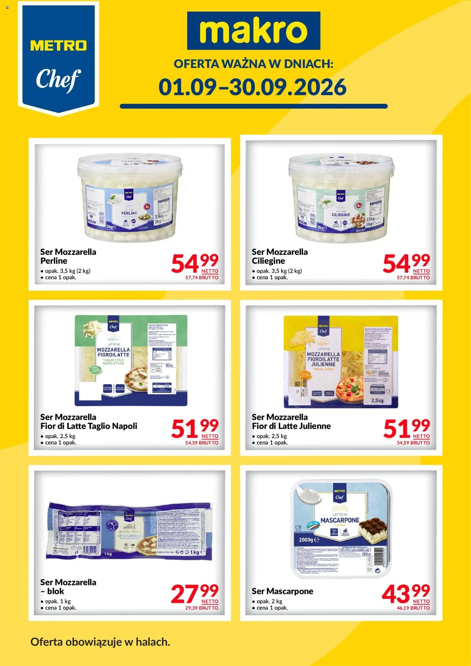 Makro gazetka - Metro Chef II od 01.09.2026 | Strona: 2 | Produkty: Mascarpone, Ser, Ser mascarpone, Mozzarella