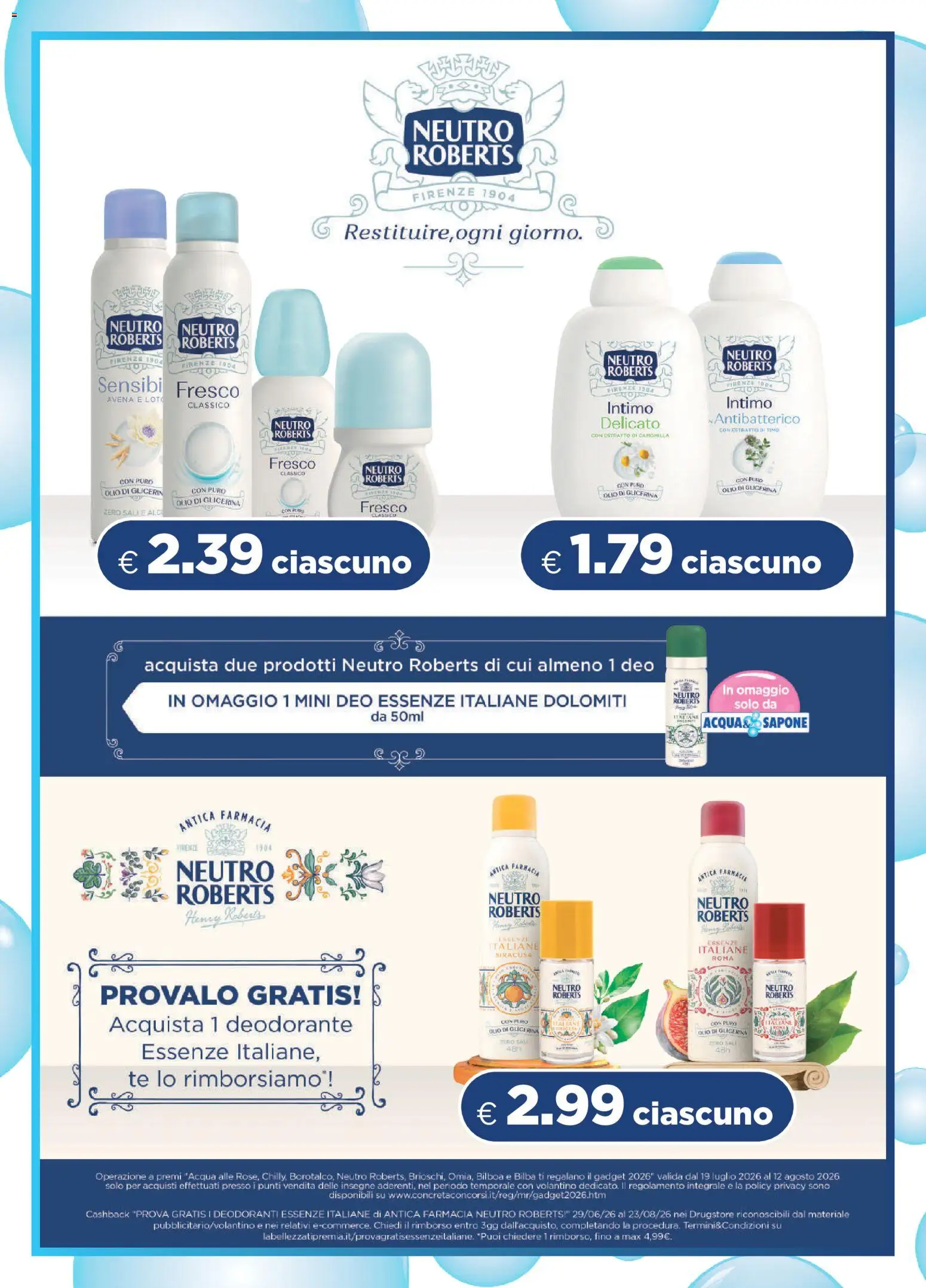Volantino Acqua e Sapone del 19/07/2026 | Pagina: 10 | Prodotti: Deodorante, Tè, Acqua, Olio