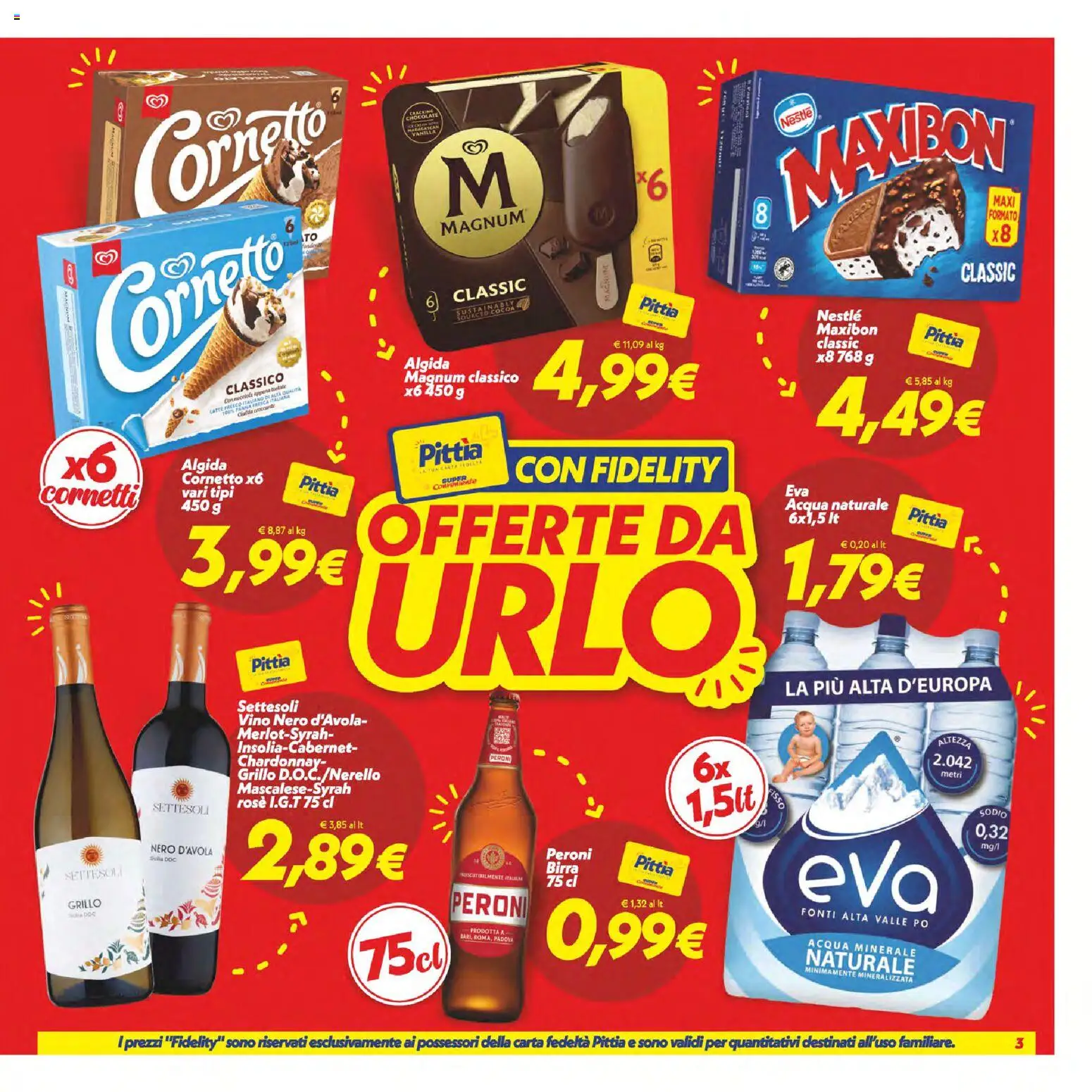 Volantino SuperConveniente del 14/07/2026 | Pagina: 3 | Prodotti: Birra, Cornetto, Latte, Vino