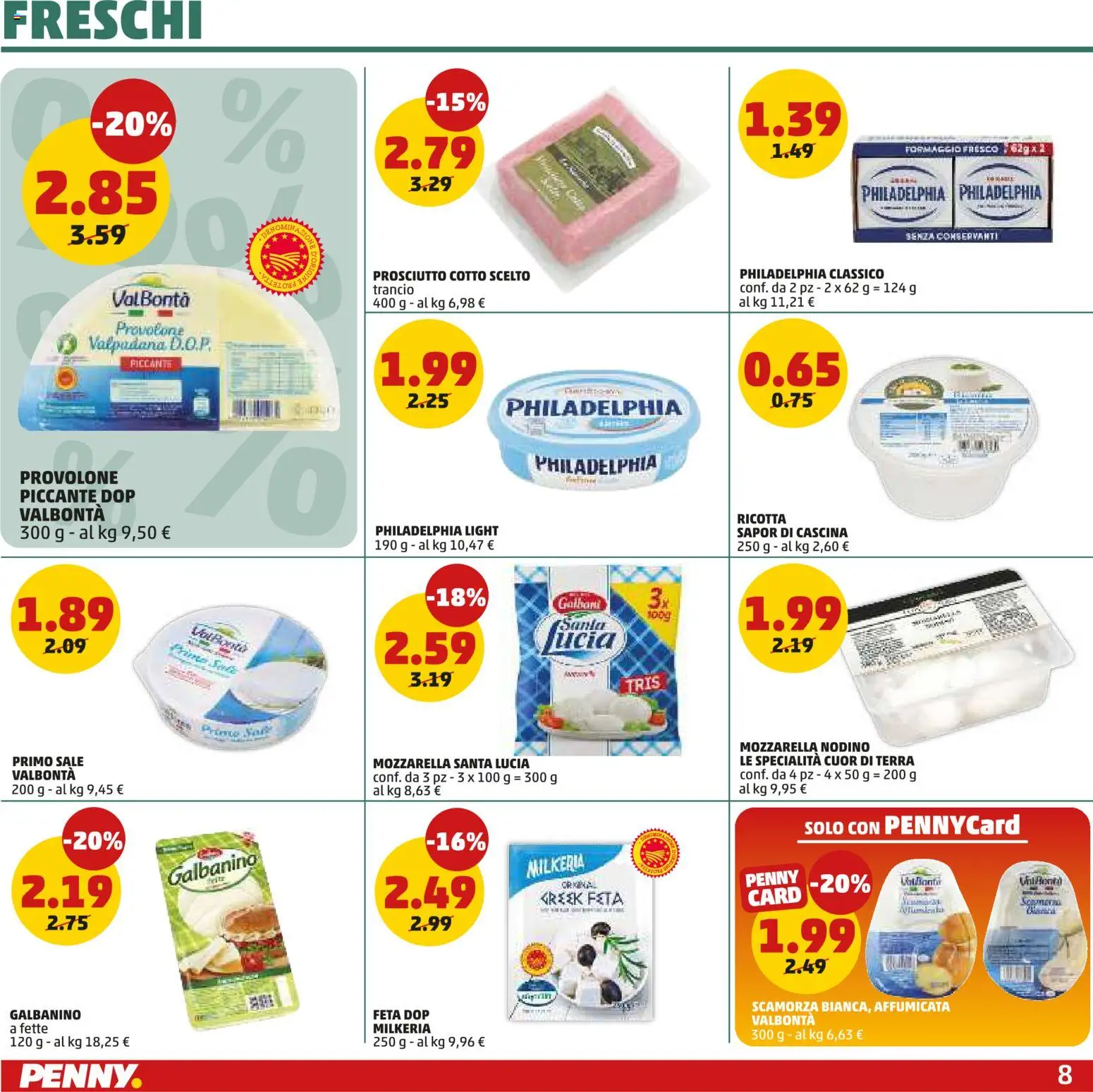 Volantino PENNY del 21.05.2026 | Pagina: 8 | Prodotti: Sale, Mozzarella, Feta, Terra
