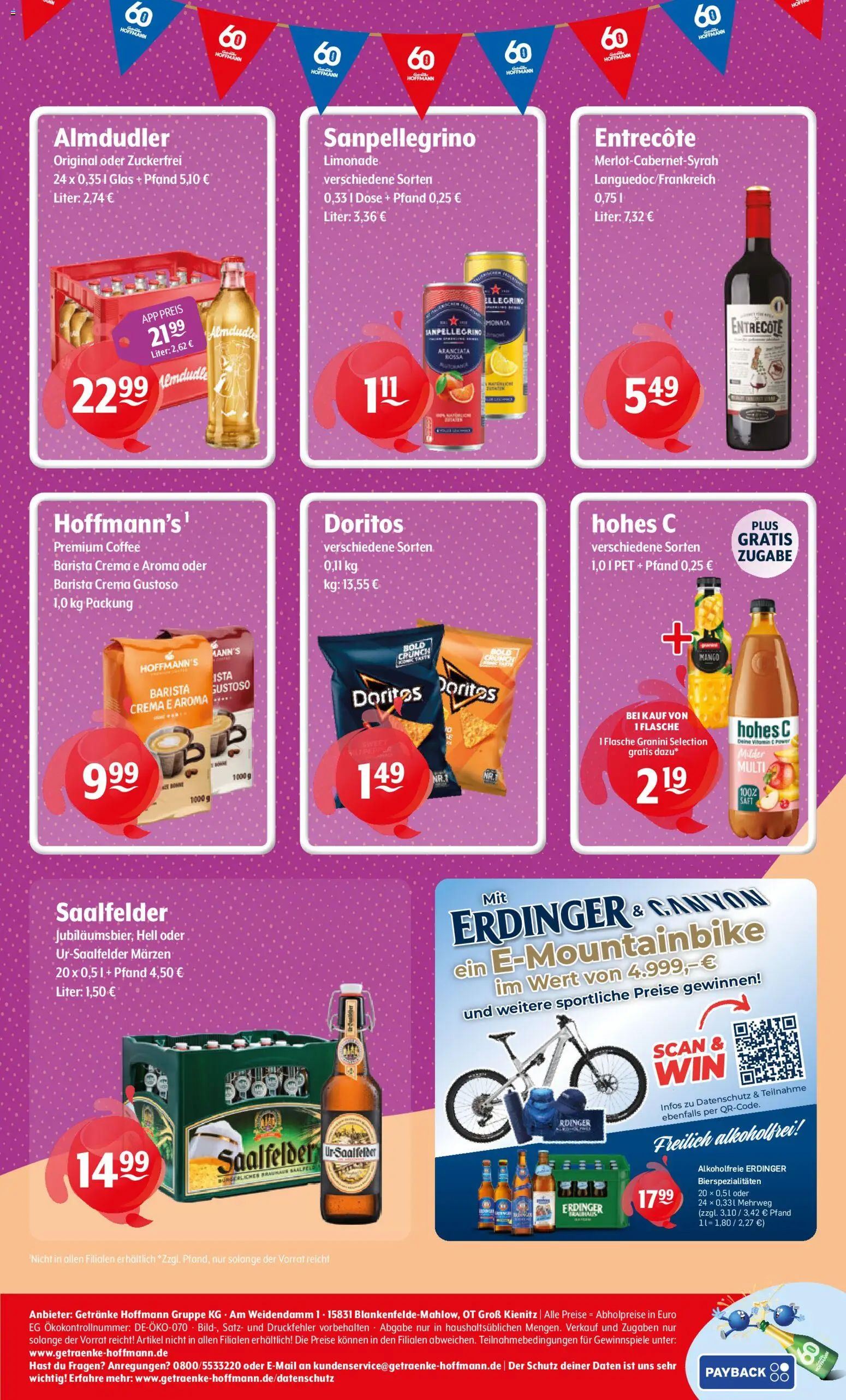 Getränke Hoffmann Prospekt – gültig ab 19.10.2026 | Seite: 8 | Produkte: Erdinger, Limonade, Entrecote, Hohes c