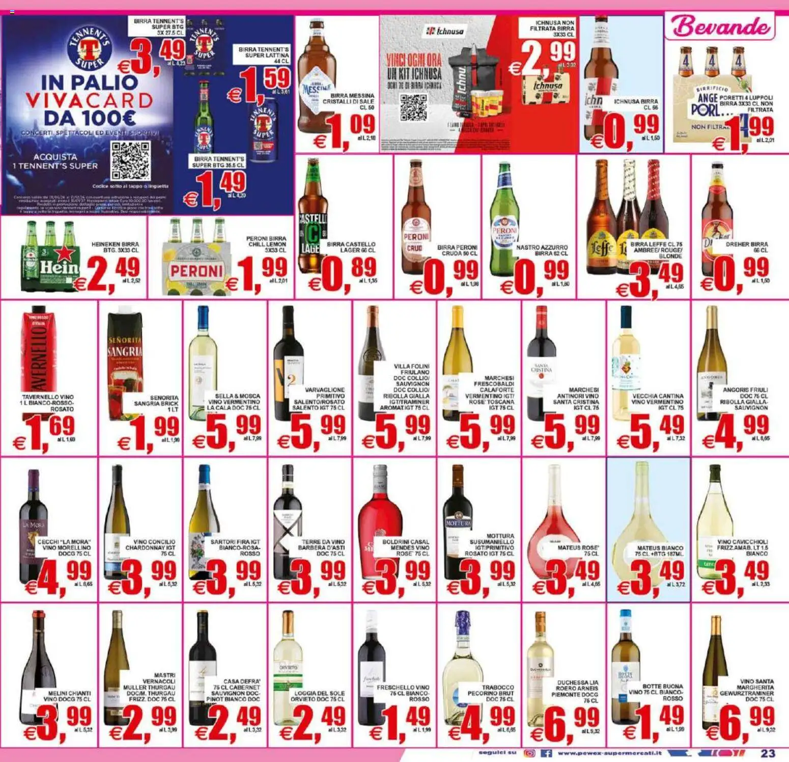 Volantino Pewex del 21/08/2026 | Pagina: 23 | Prodotti: Dreher Birra, Birra, Heineken, Birra Peroni