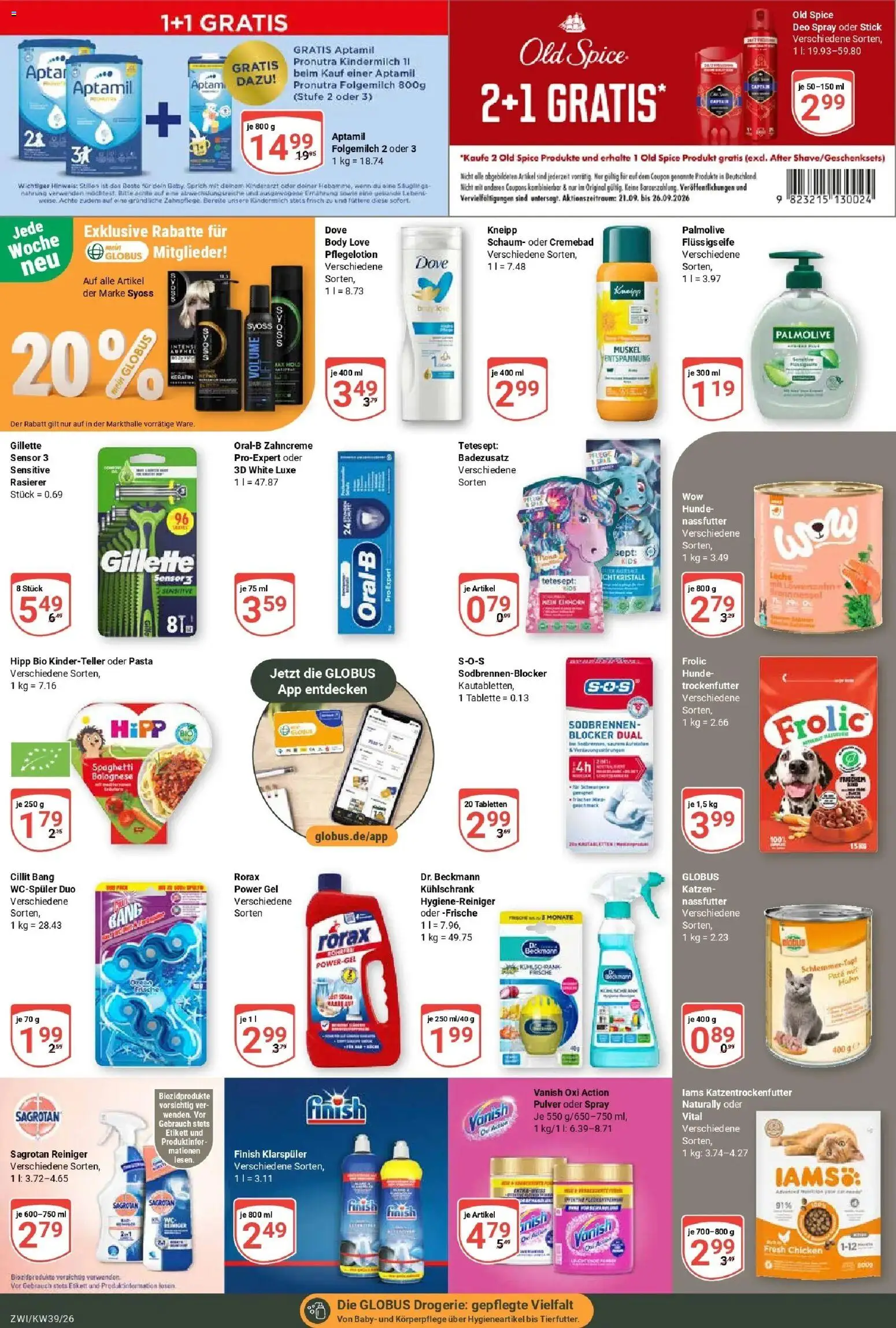 Globus Prospekt Zwickau (ab 21.09.2026) » Angebote online | Seite: 24 | Produkte: Spaghetti, Lachs, Klarspüler, Pasta