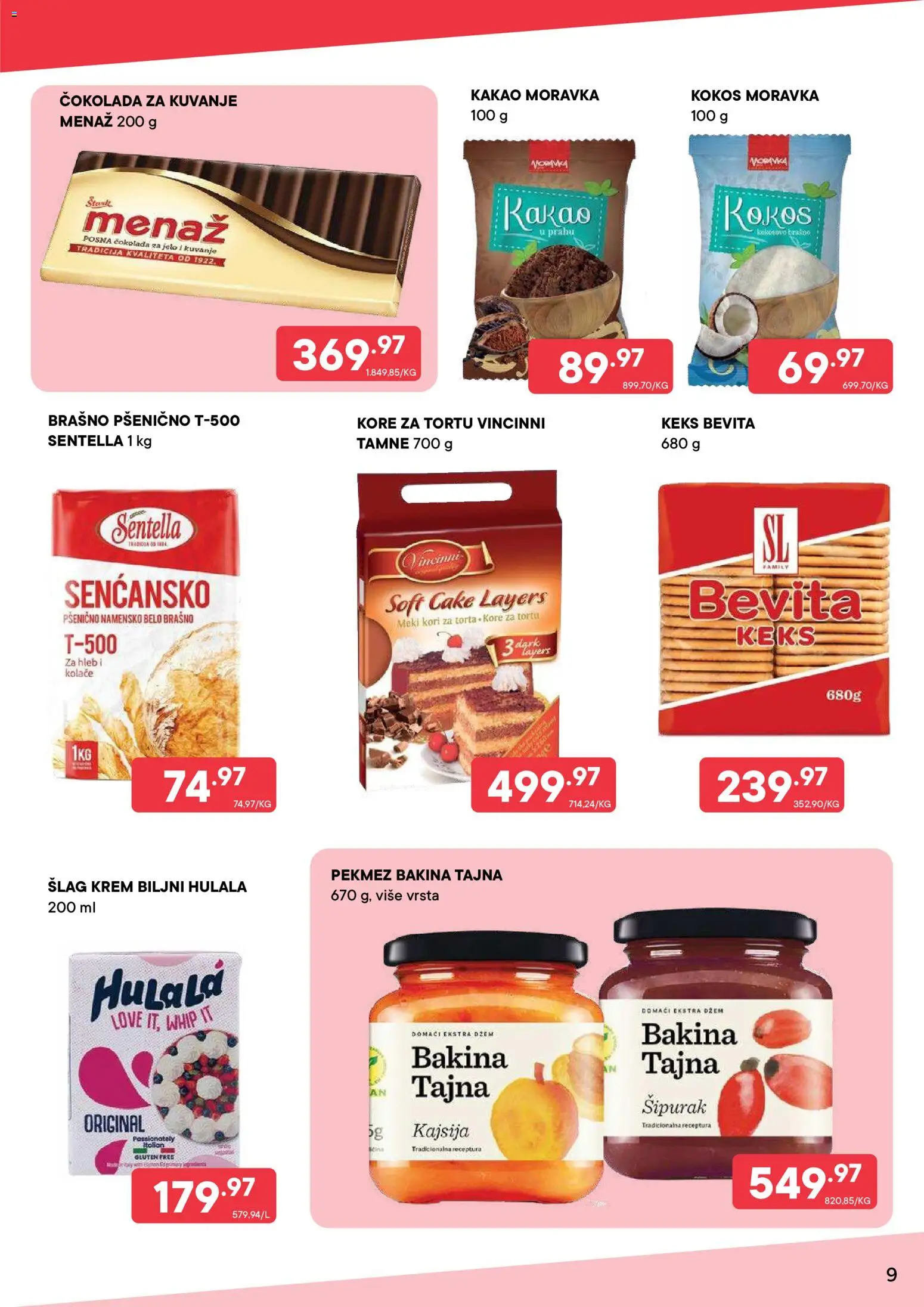 PerSu katalog - važi od 20.07.2026 | Strana: 9 | Proizvode: Šlag, Kajsija, Brašno, Kore za tortu
