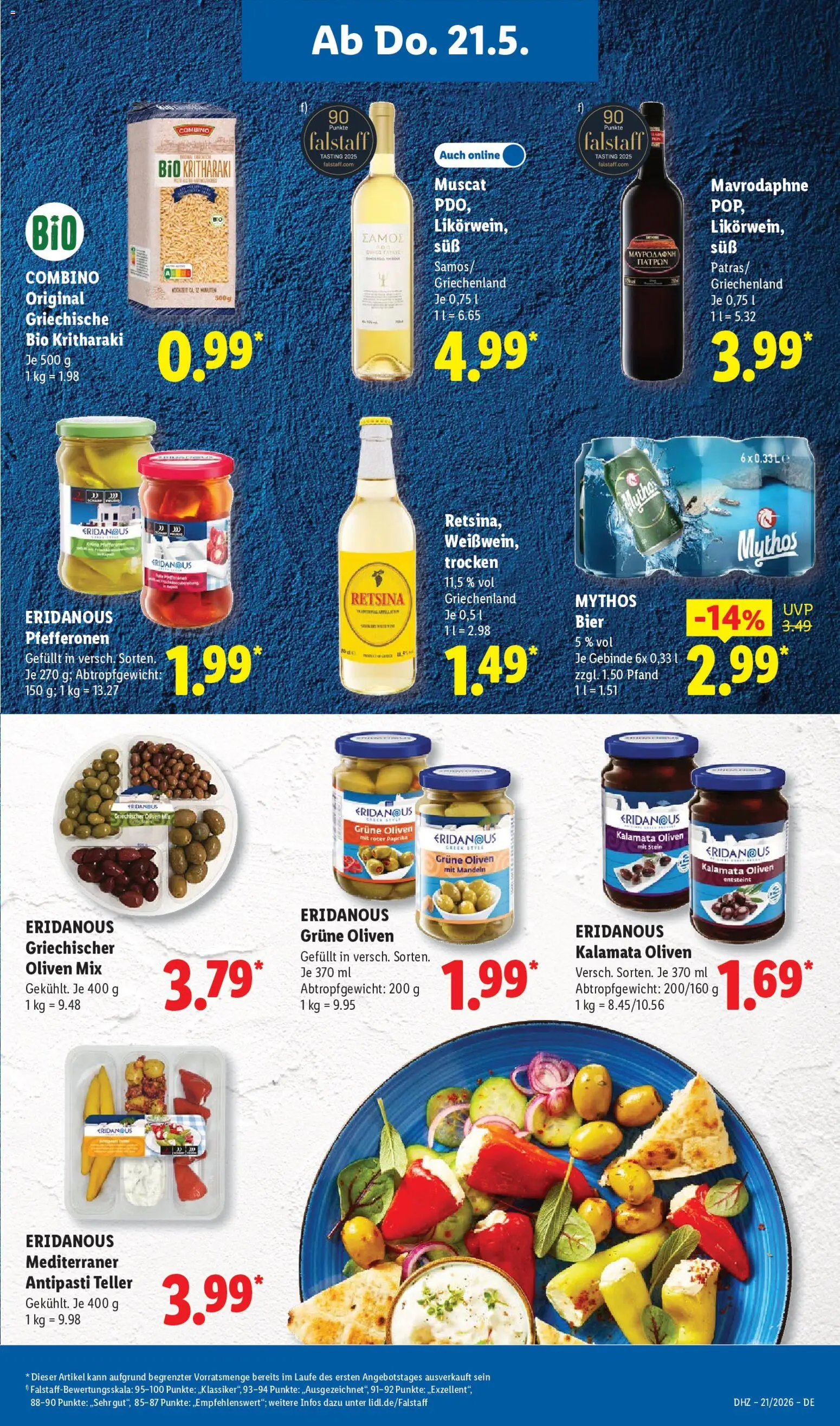 Lidl Německo leták od 18.05.2026 | Strana: 59 | Produkty: Mavrodaphne, Retsina, Paprika, Combino