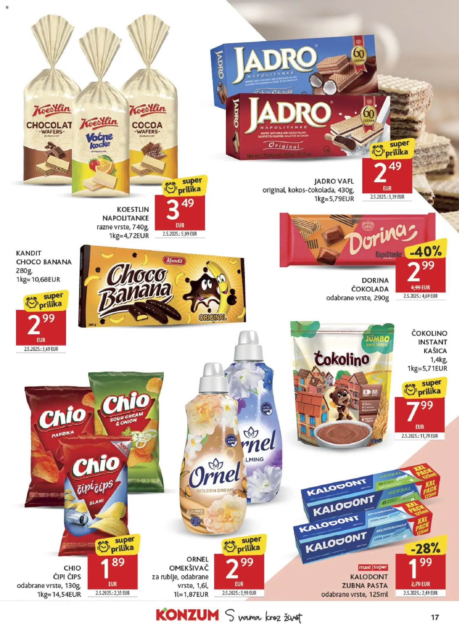Konzum HR akciós ujság - amely érvényes a következő dátumtól: 2026.09.23. | Oldal: 17 | Termékek: Chio, Paprika, Wafers