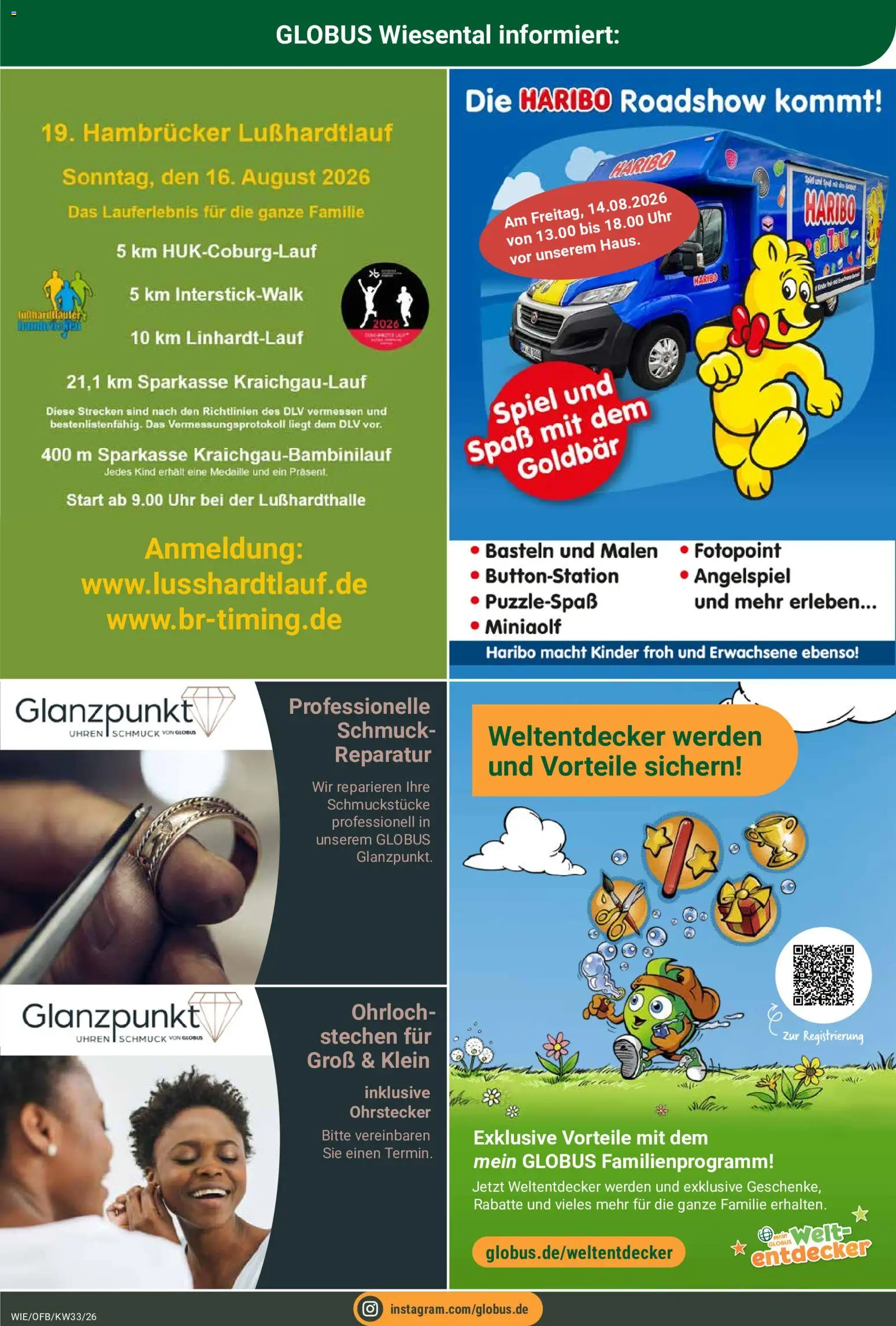 Globus Prospekt Waghäusel-Wiesental – gültig ab 10.08.2026 | Seite: 32 | Produkte: Spiel, Haribo, Uhr